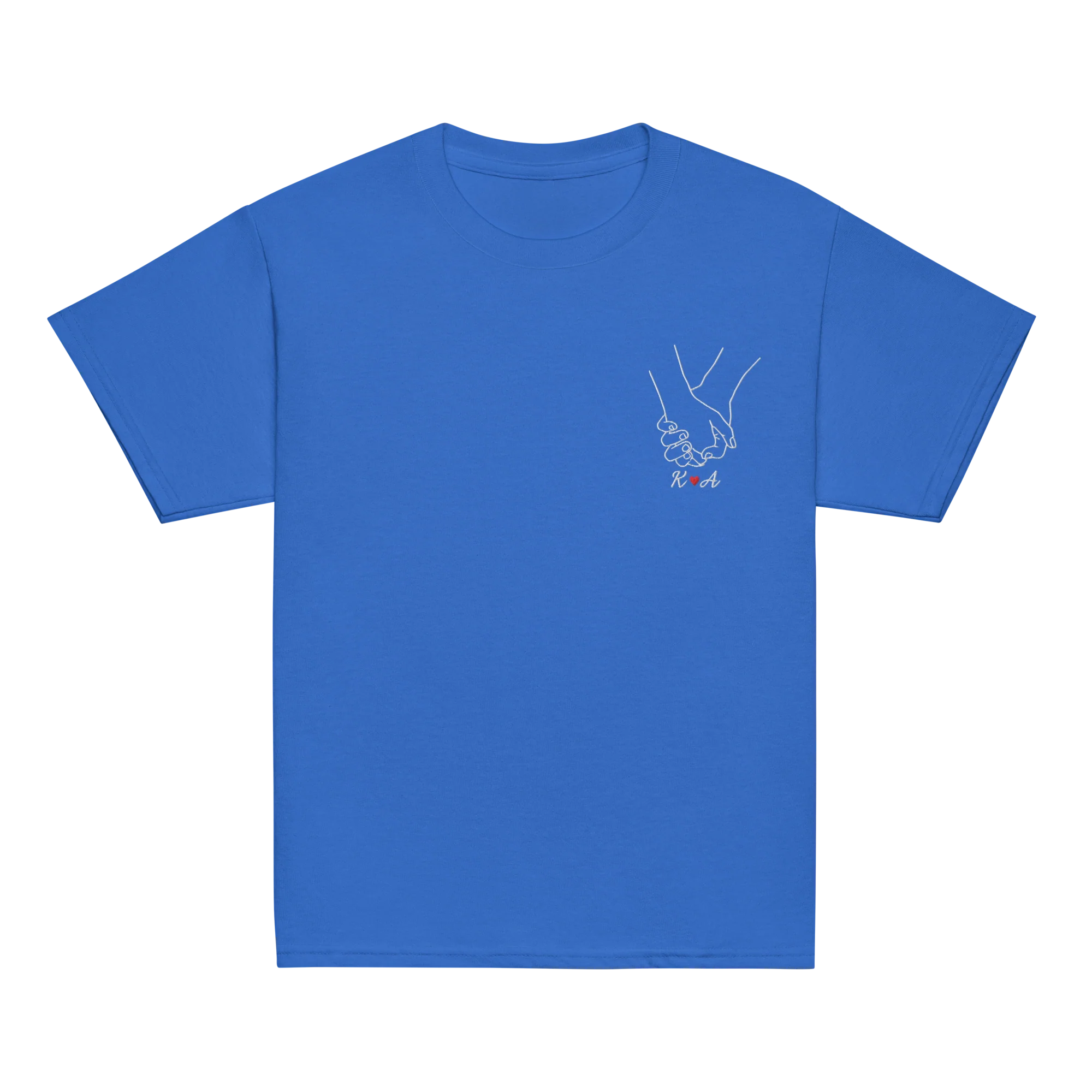 CUSTOM Couple Initials Embroidered Baby Tee - Holding Hands - Image 8