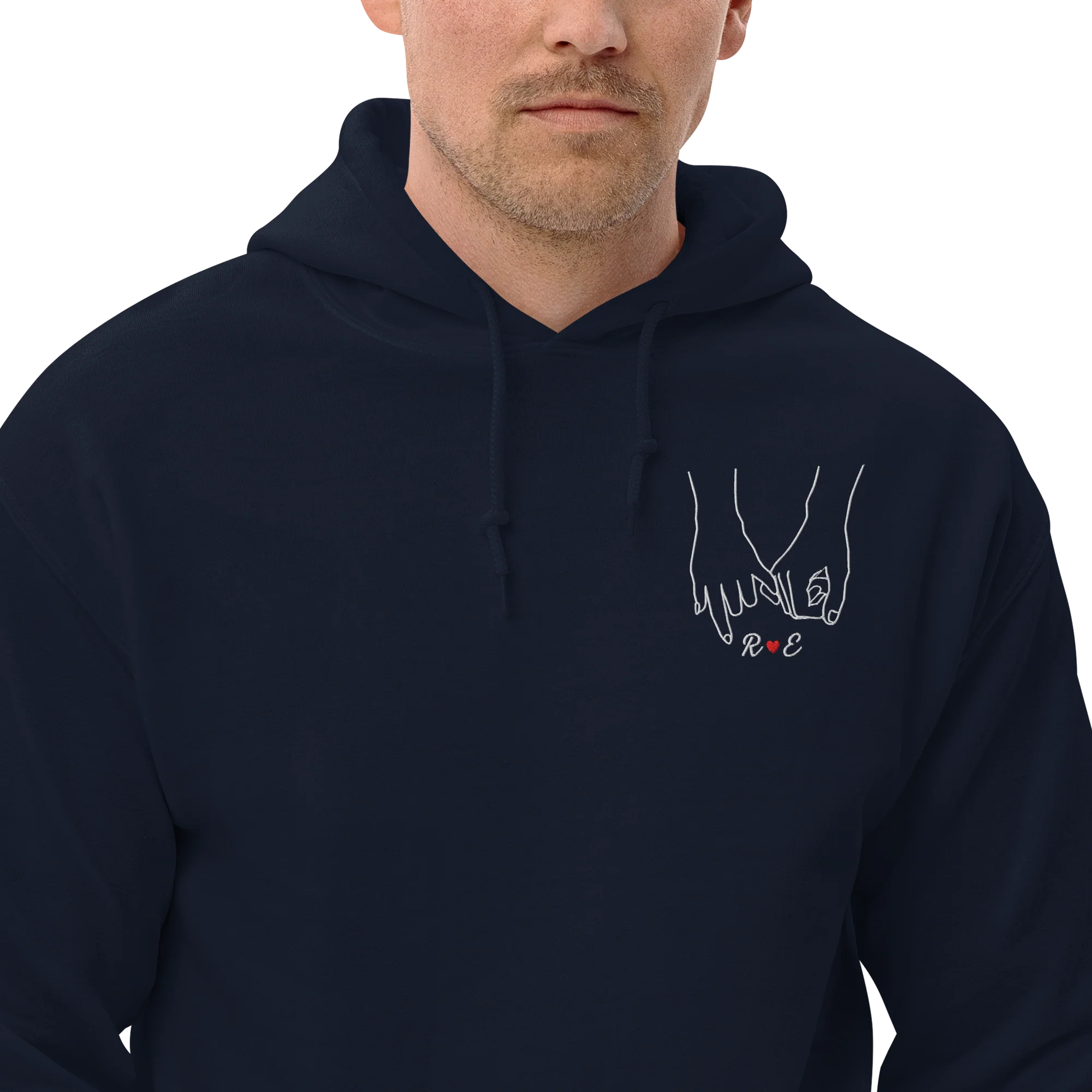 CUSTOM Couple Initials Embroidered Hoodie - Forever Linked - Image 10