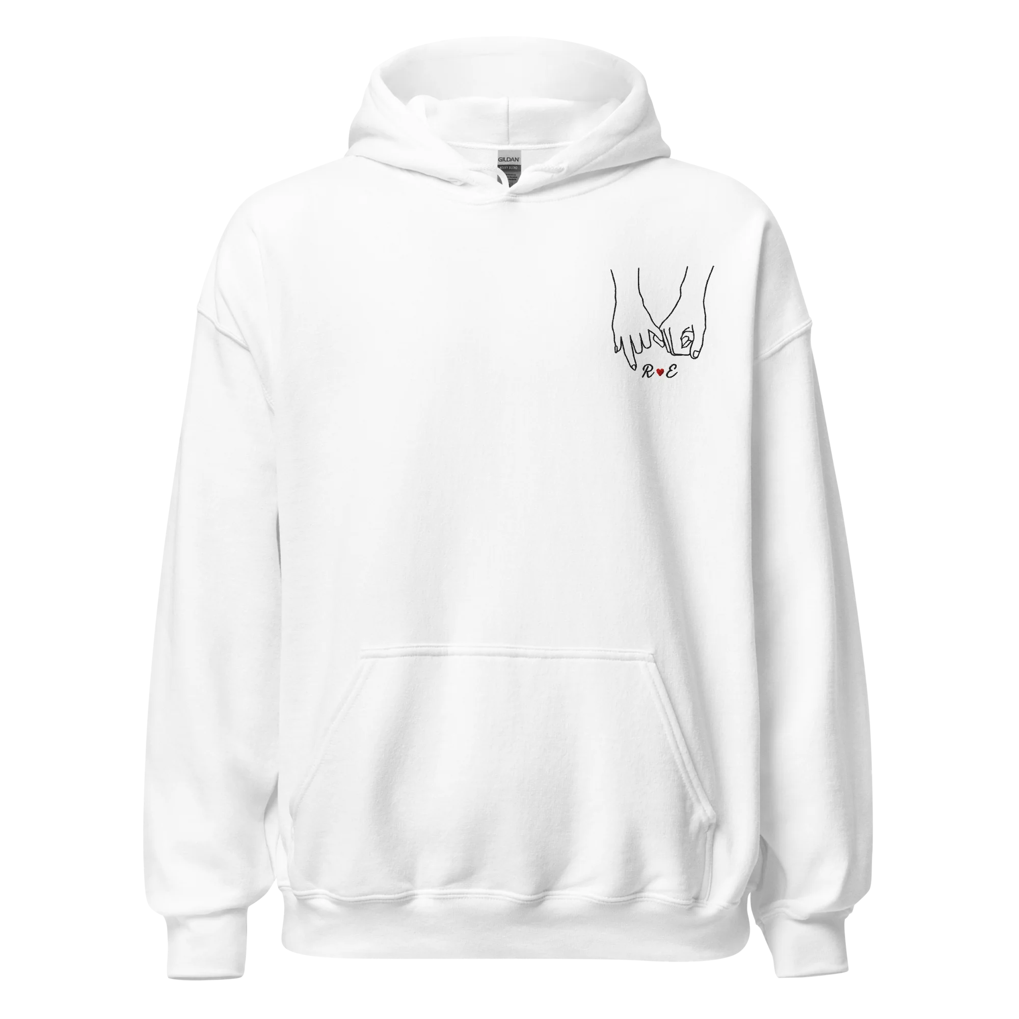 CUSTOM Couple Initials Embroidered Hoodie - Forever Linked - Image 7