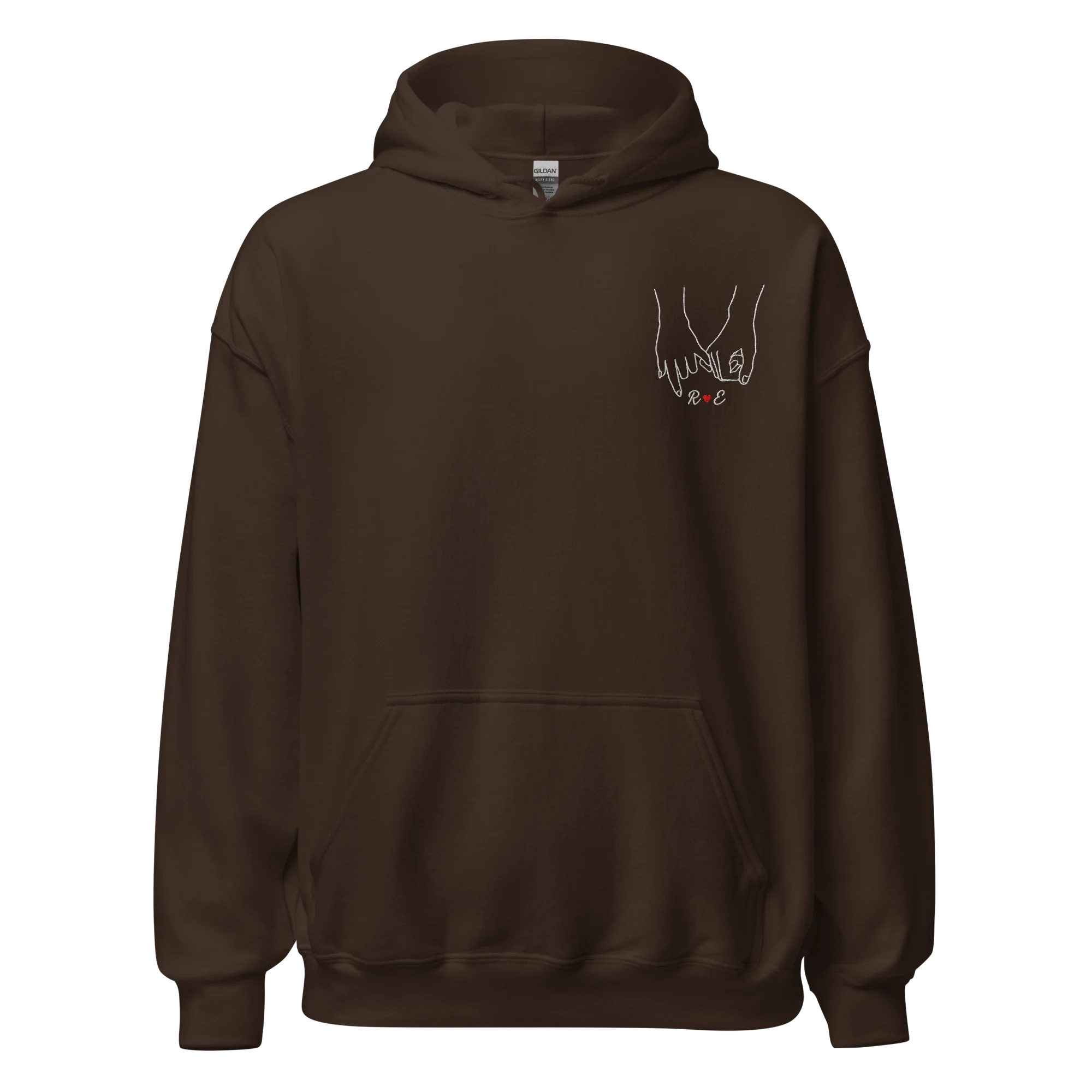 CUSTOM Couple Initials Embroidered Hoodie - Forever Linked - Image 9