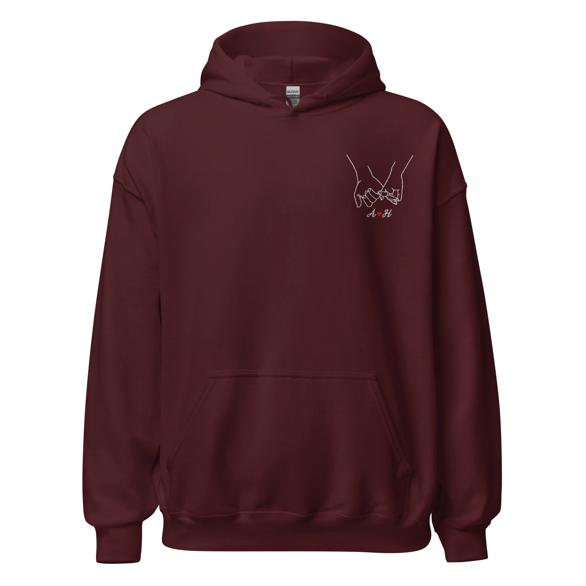 CUSTOM Couple Initials Embroidered Hoodie - Pinky Promise - Image 13