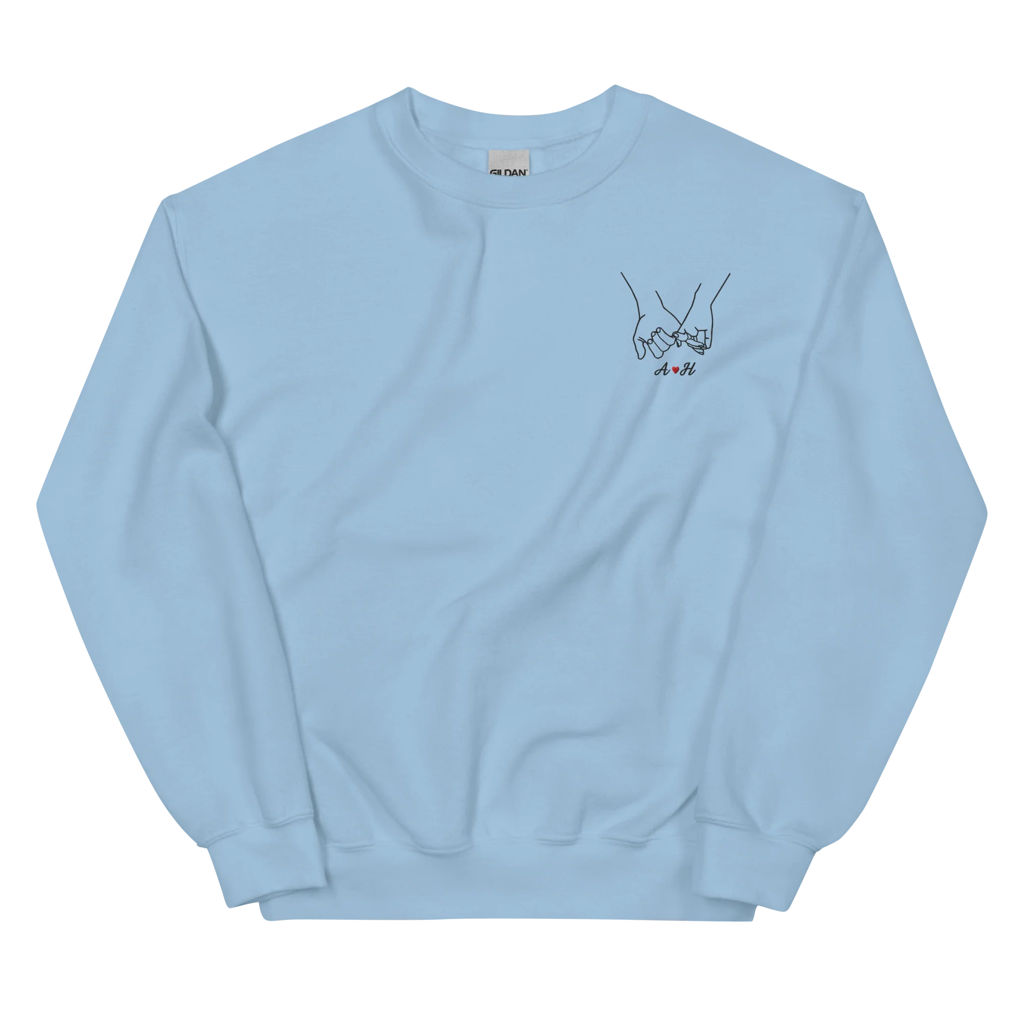 CUSTOM Couple Initials Embroidered Sweatshirt - Pinky Promise - Image 10