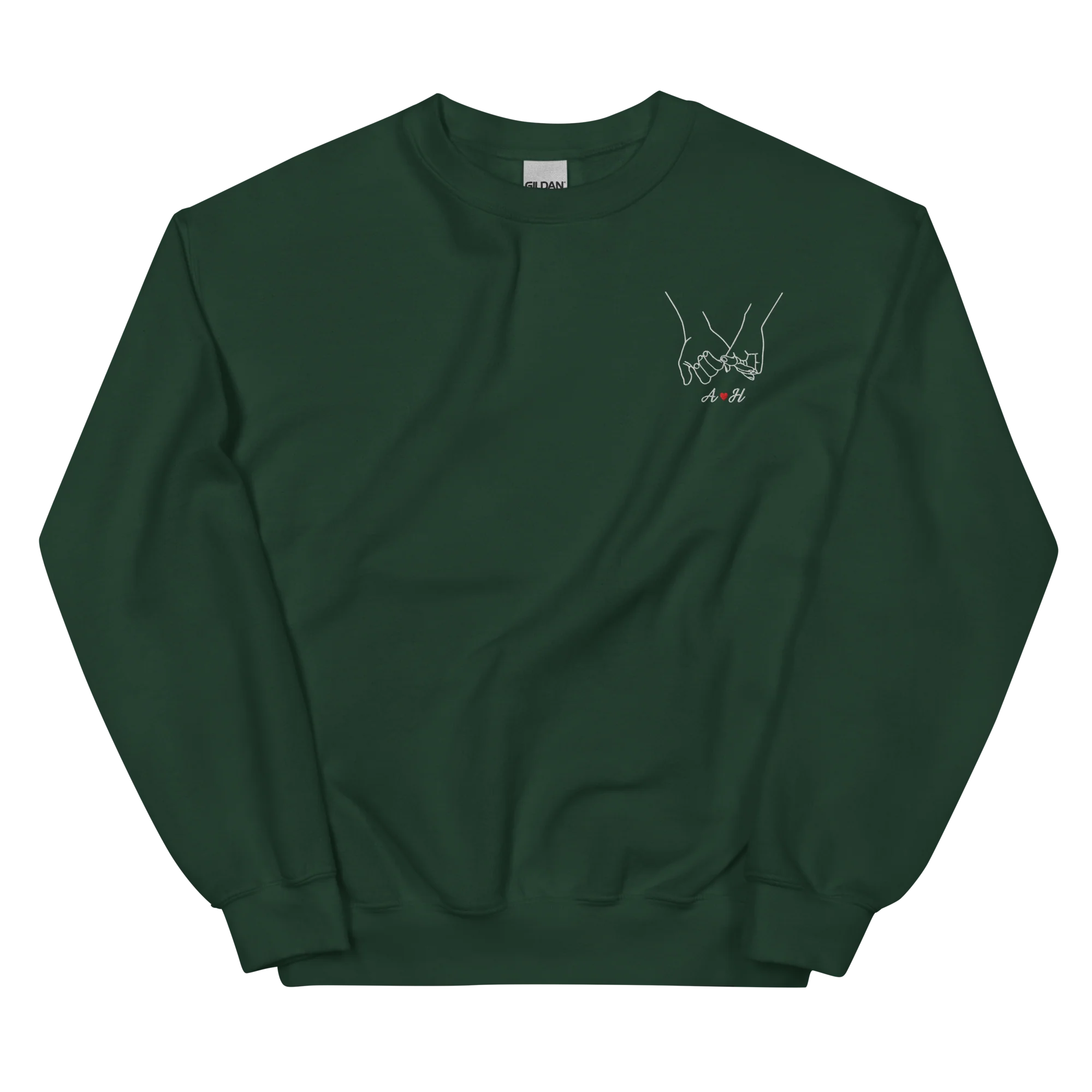 CUSTOM Couple Initials Embroidered Sweatshirt - Pinky Promise - Image 11