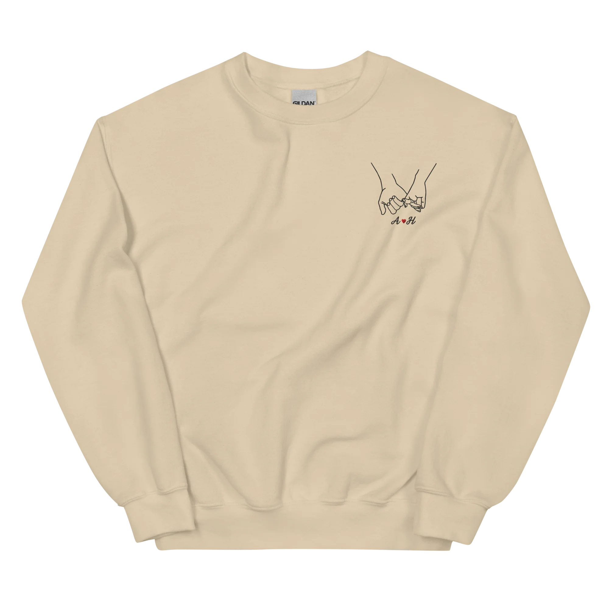 CUSTOM Couple Initials Embroidered Sweatshirt - Pinky Promise - Image 5