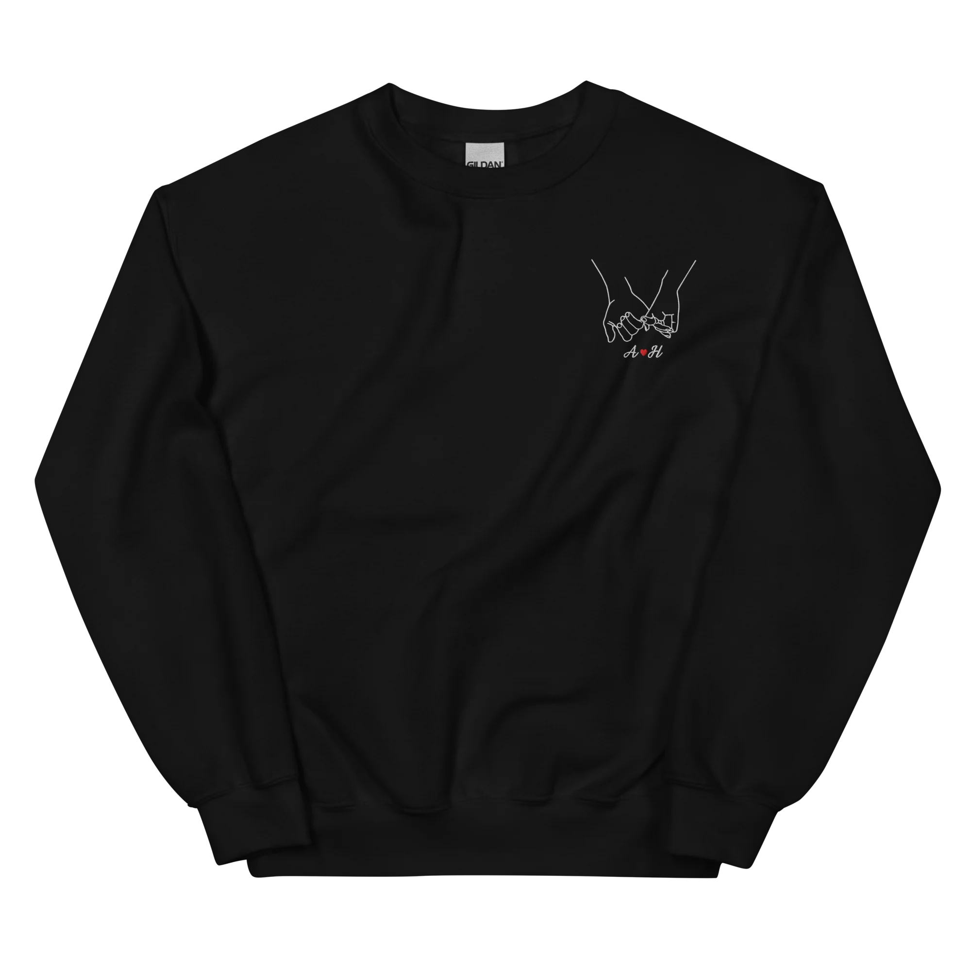CUSTOM Couple Initials Embroidered Sweatshirt - Pinky Promise - Image 6