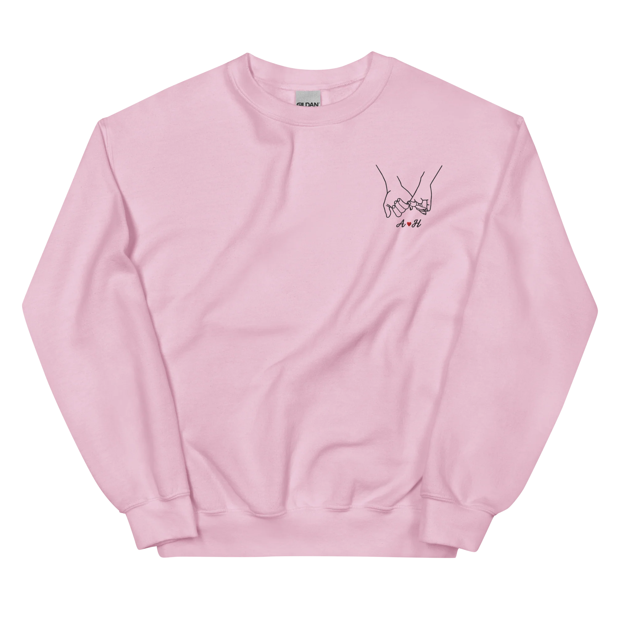 CUSTOM Couple Initials Embroidered Sweatshirt - Pinky Promise - Image 8