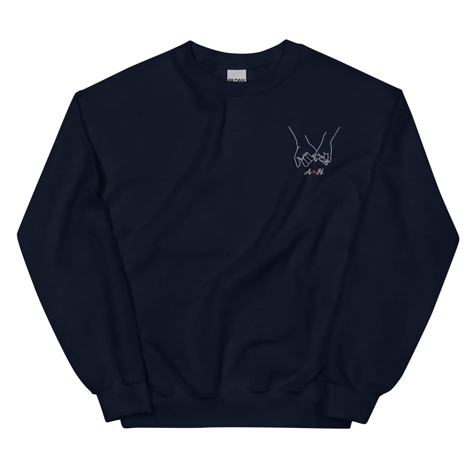 CUSTOM Couple Initials Embroidered Sweatshirt - Pinky Promise - Image 9