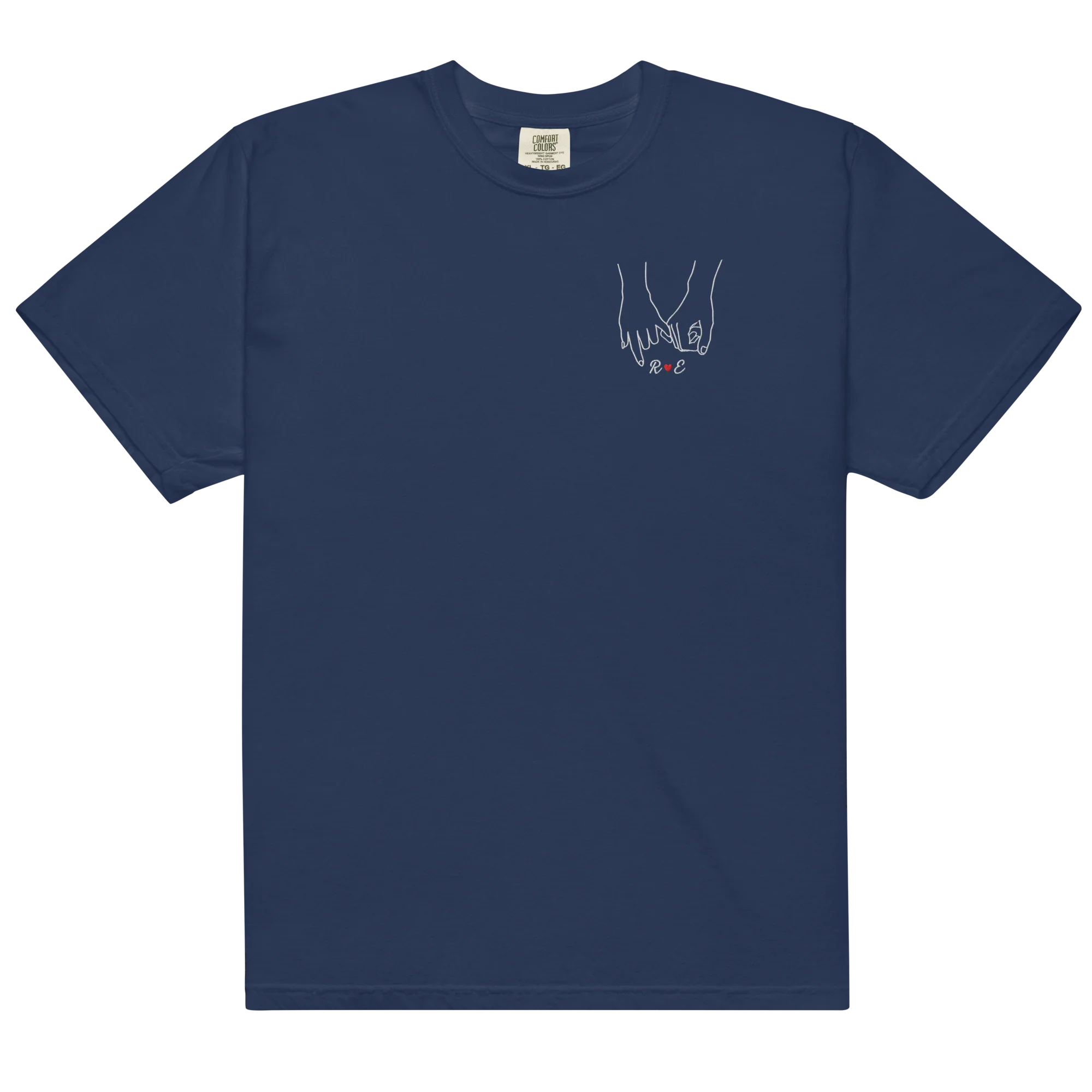 CUSTOM Couple Initials Embroidered Classic T-Shirt | Forever Linked - Image 4