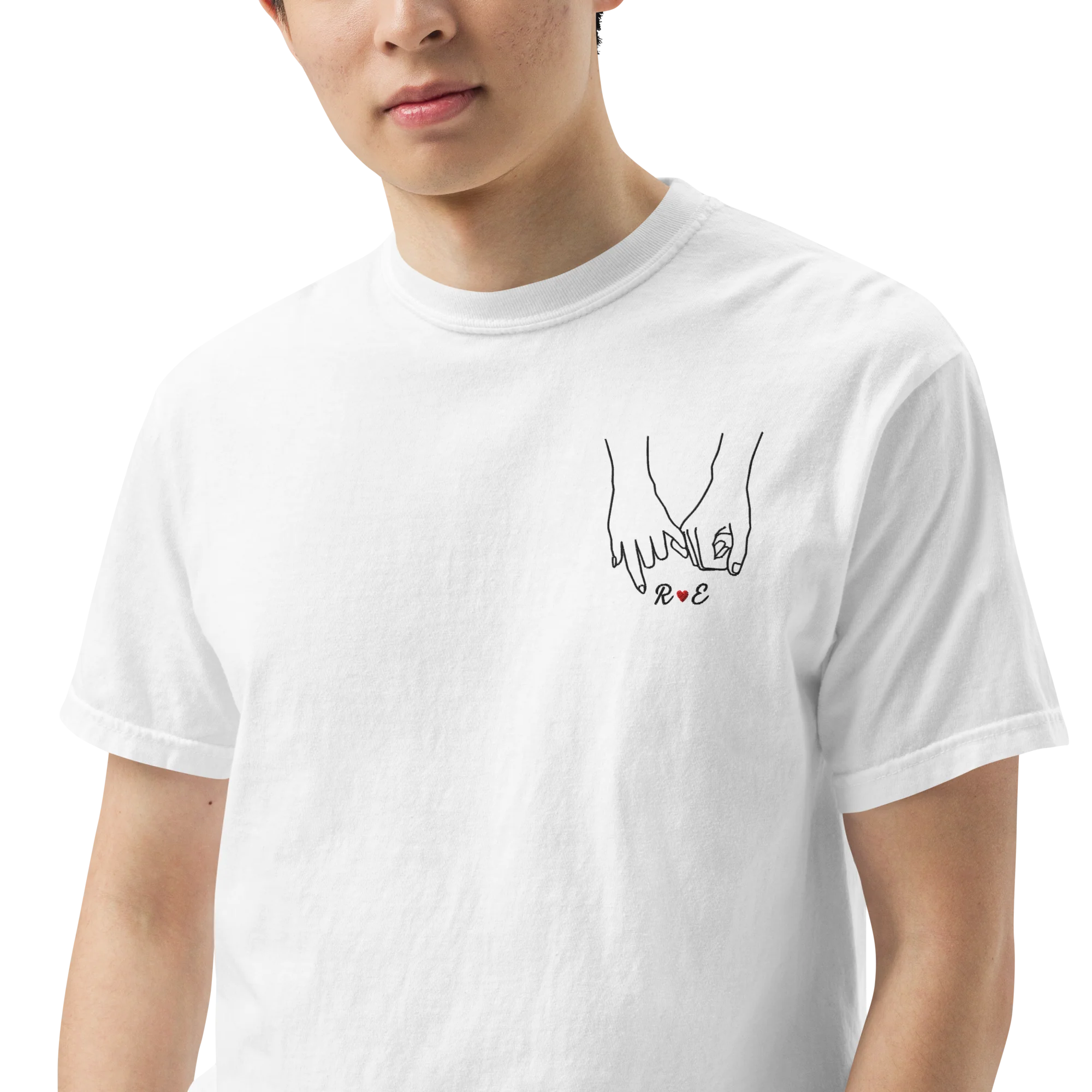 CUSTOM Couple Initials Embroidered Classic T-Shirt | Forever Linked - Image 7
