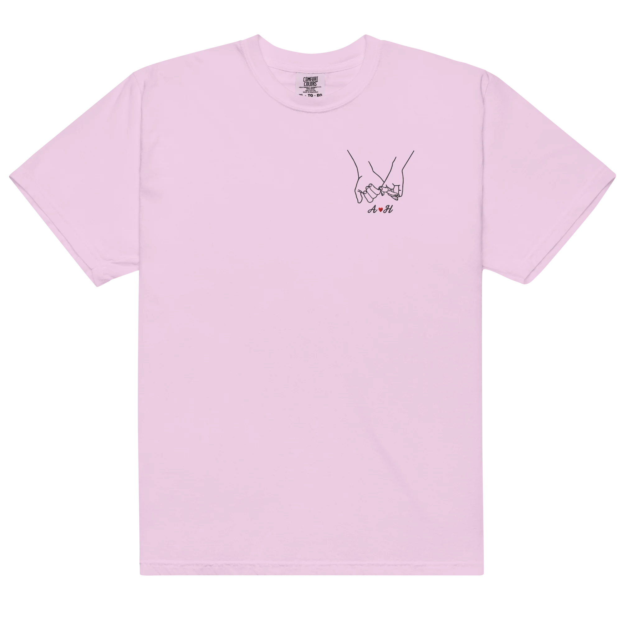 CUSTOM Couple Initials Embroidered Classic T-Shirt - Pinky Promise - Image 11