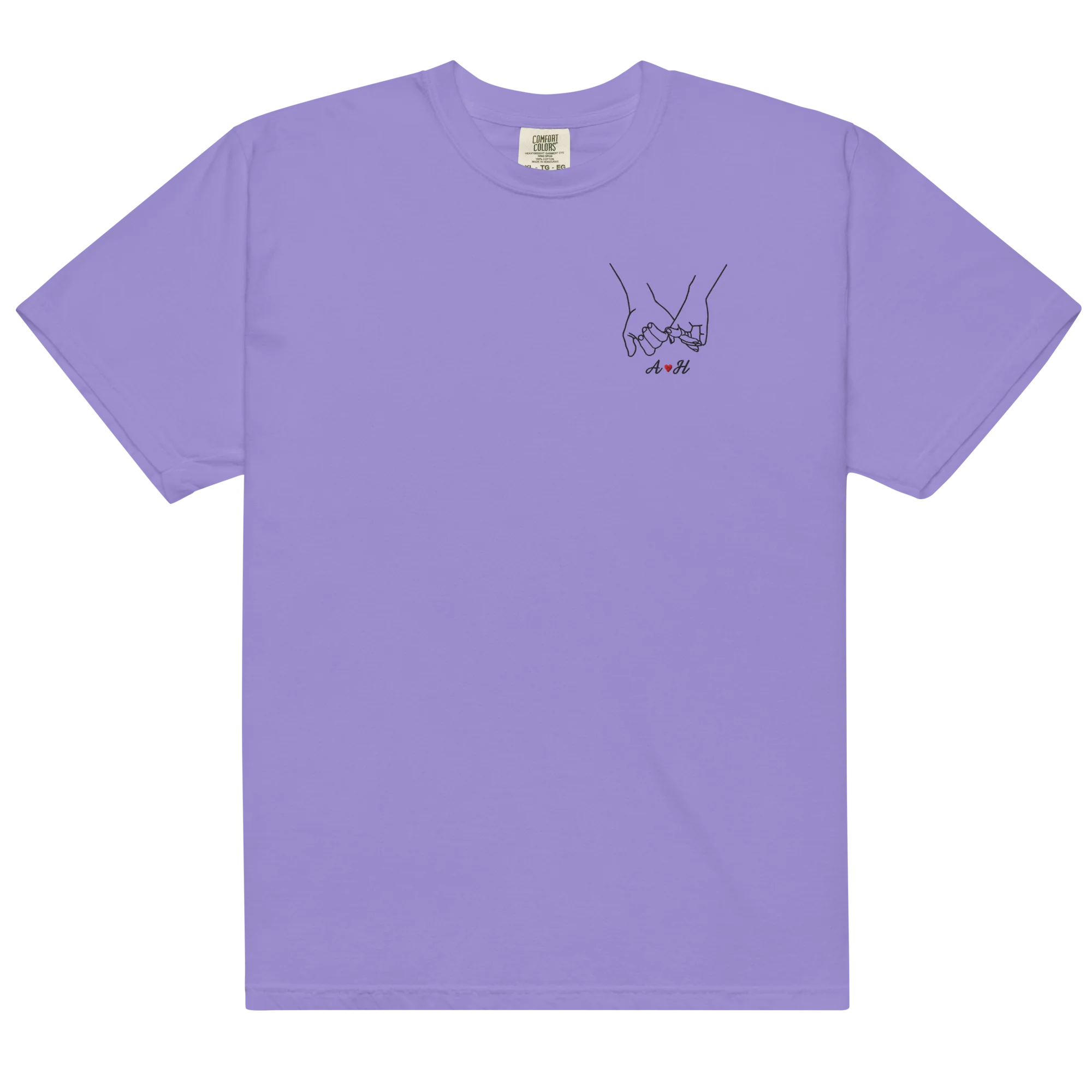 CUSTOM Couple Initials Embroidered Classic T-Shirt - Pinky Promise - Image 12