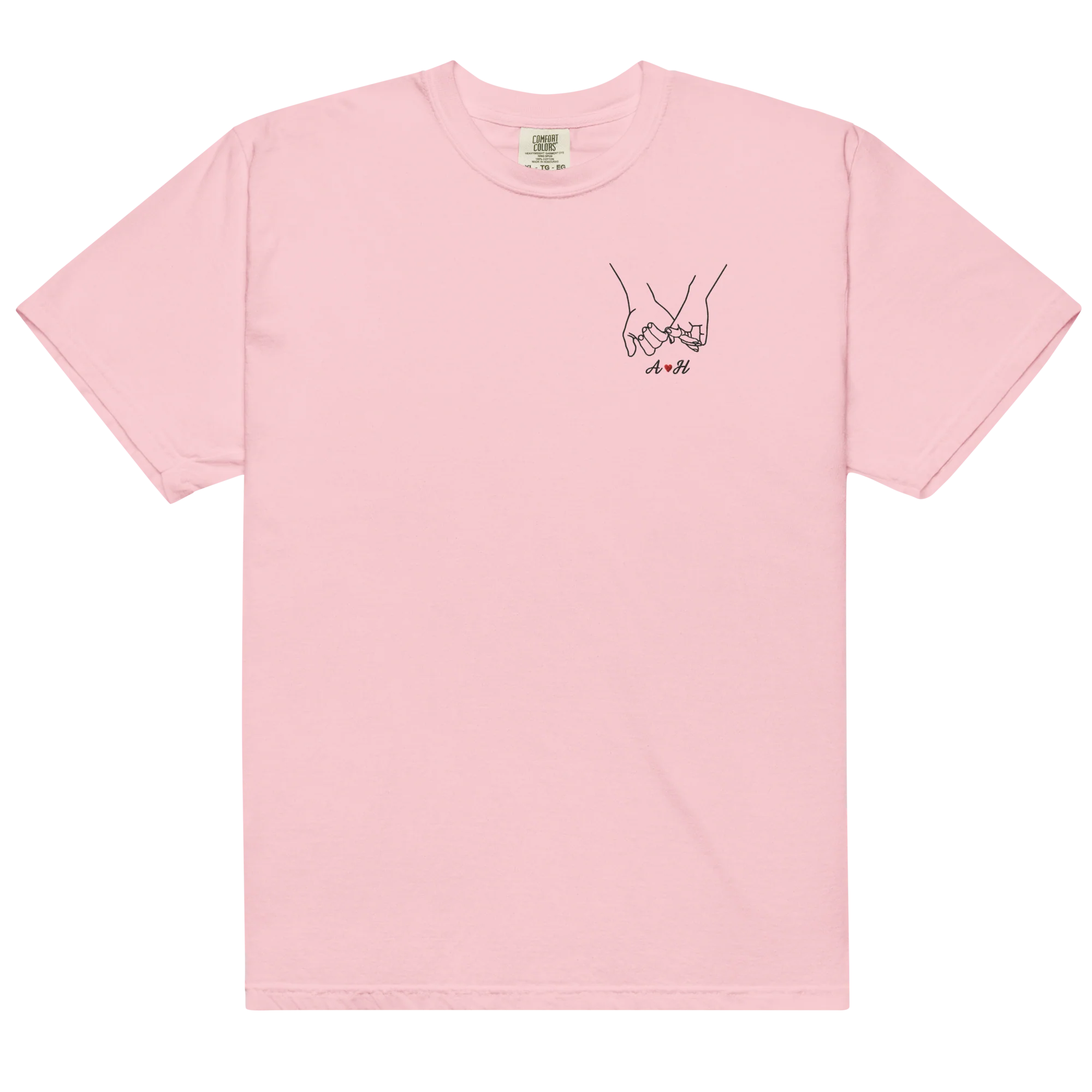 CUSTOM Couple Initials Embroidered Classic T-Shirt - Pinky Promise - Image 14