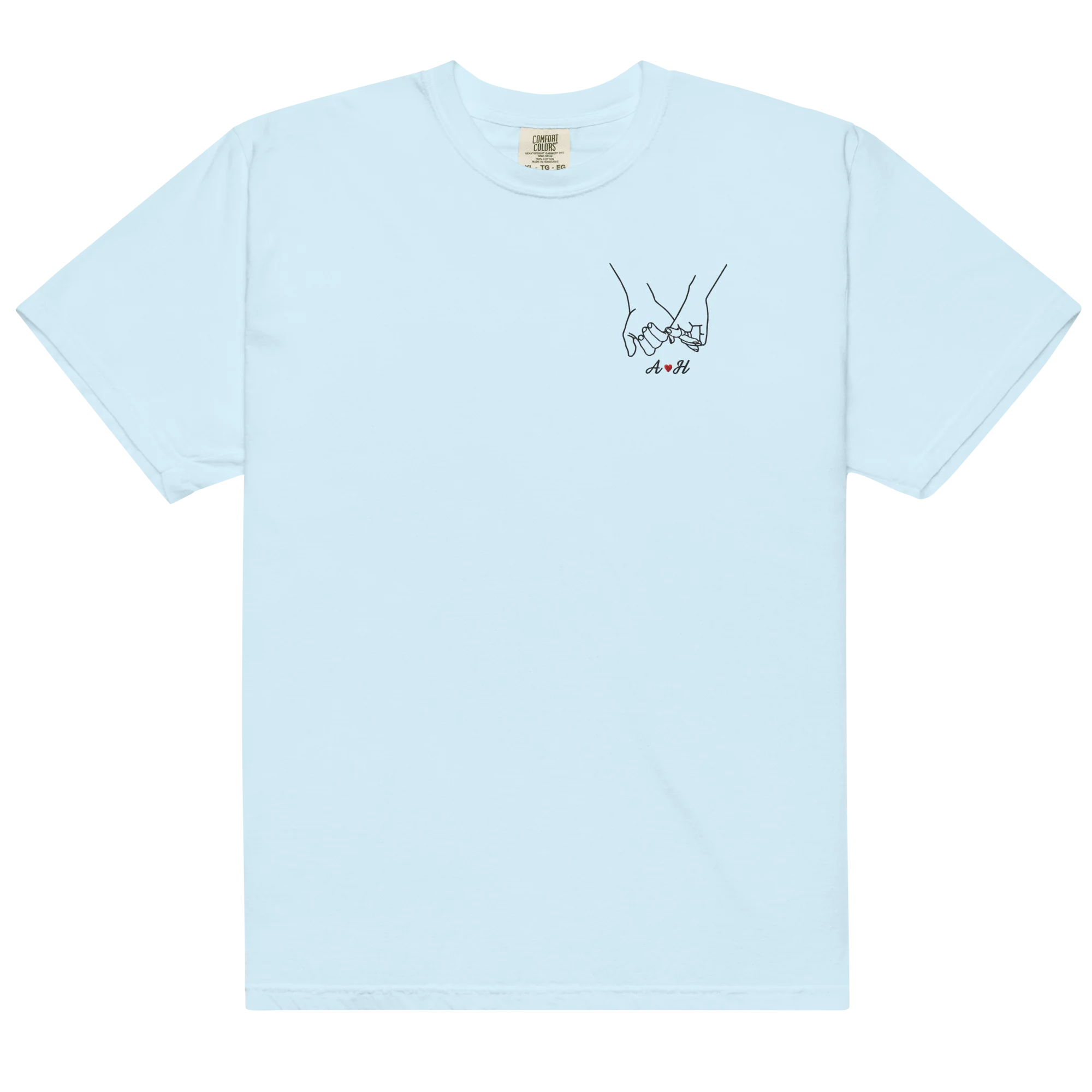 CUSTOM Couple Initials Embroidered Classic T-Shirt - Pinky Promise - Image 5