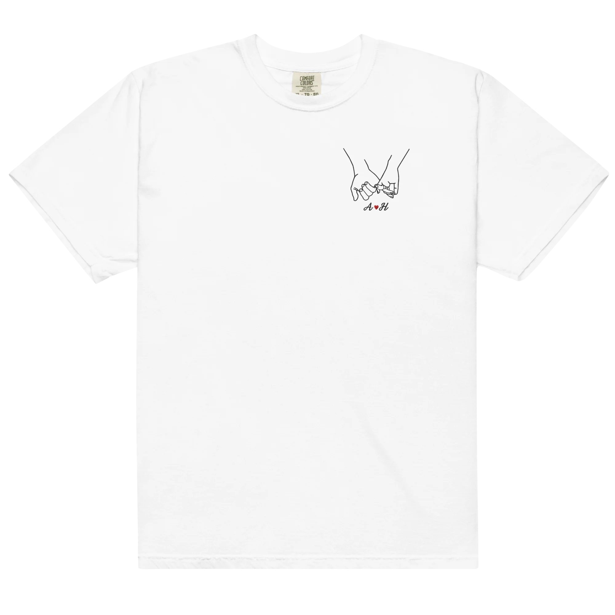 CUSTOM Couple Initials Embroidered Classic T-Shirt - Pinky Promise - Image 8