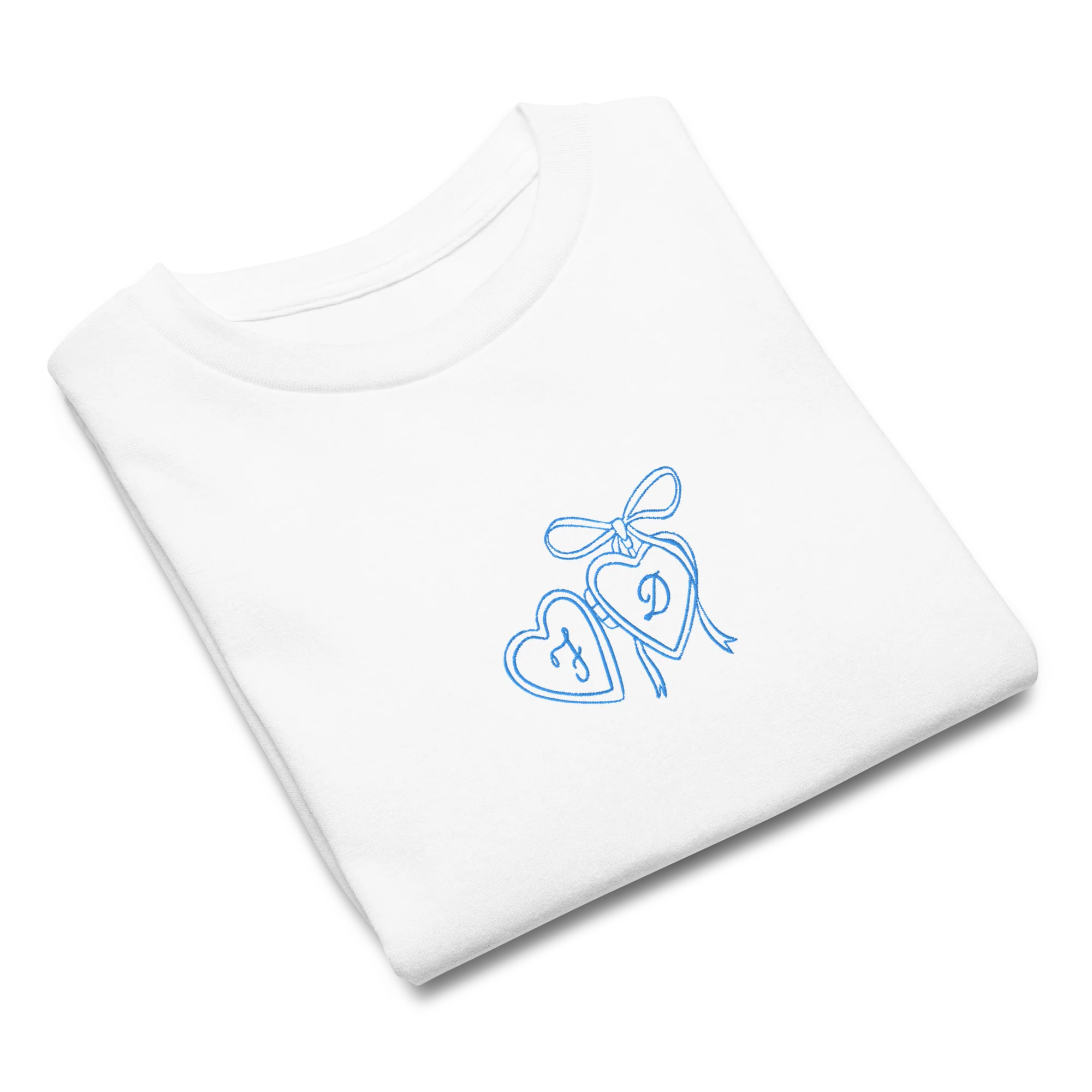 CUSTOM Couple Initials Wedding Bride Groom Embroidered Baby Tee - Image 3