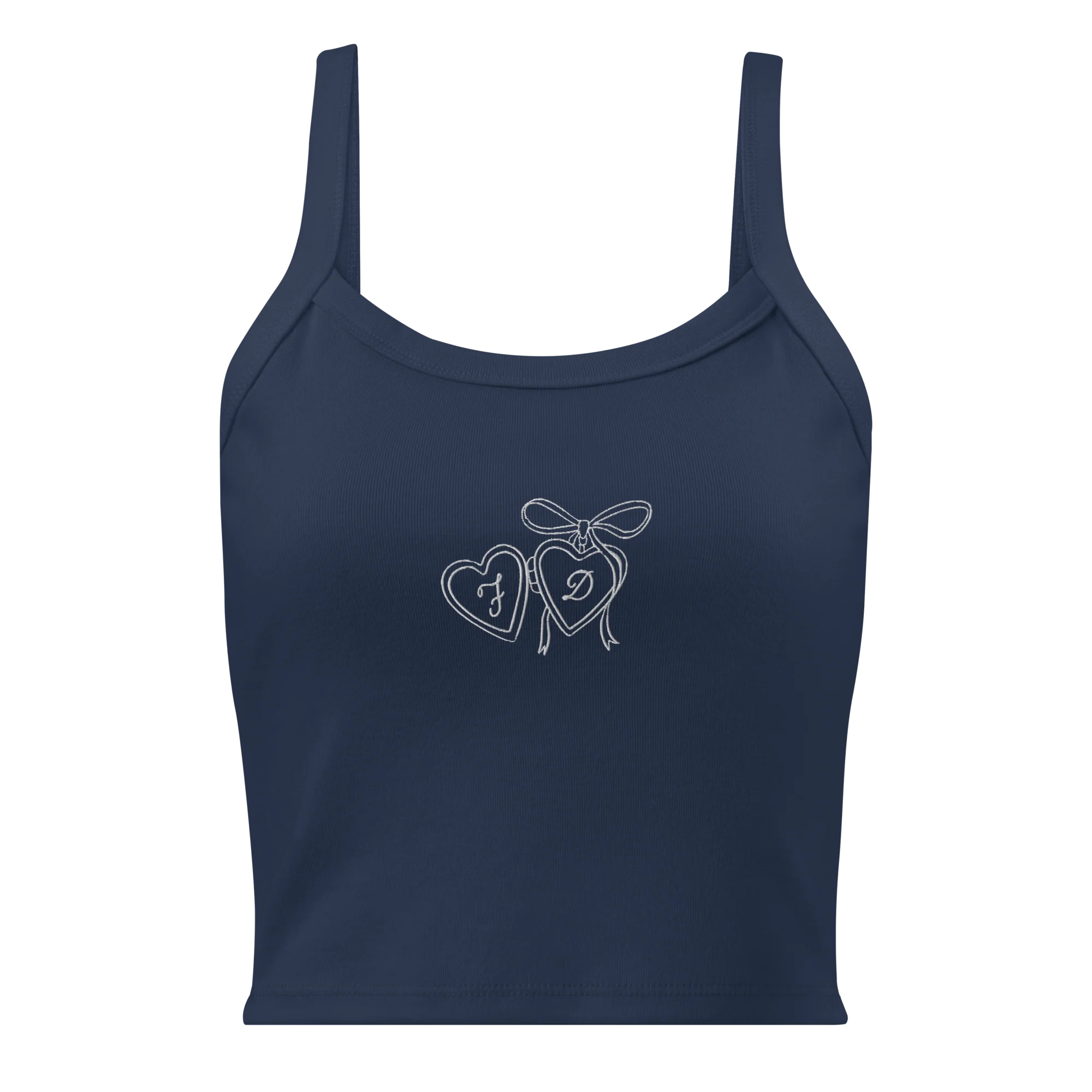 CUSTOM Couple Initials Wedding Bride Groom Rib Embroidered Tank Top - Image 5