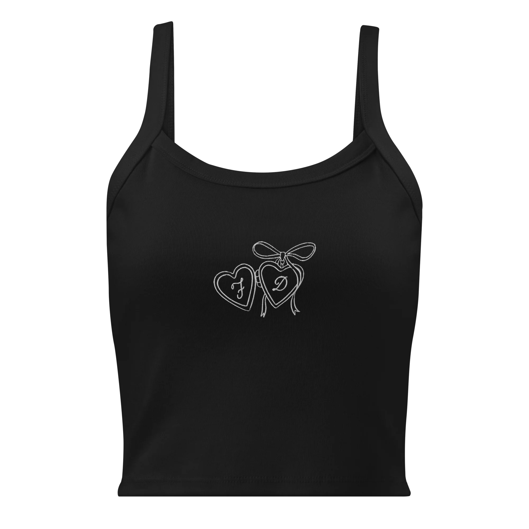 CUSTOM Couple Initials Wedding Bride Groom Rib Embroidered Tank Top - Image 6