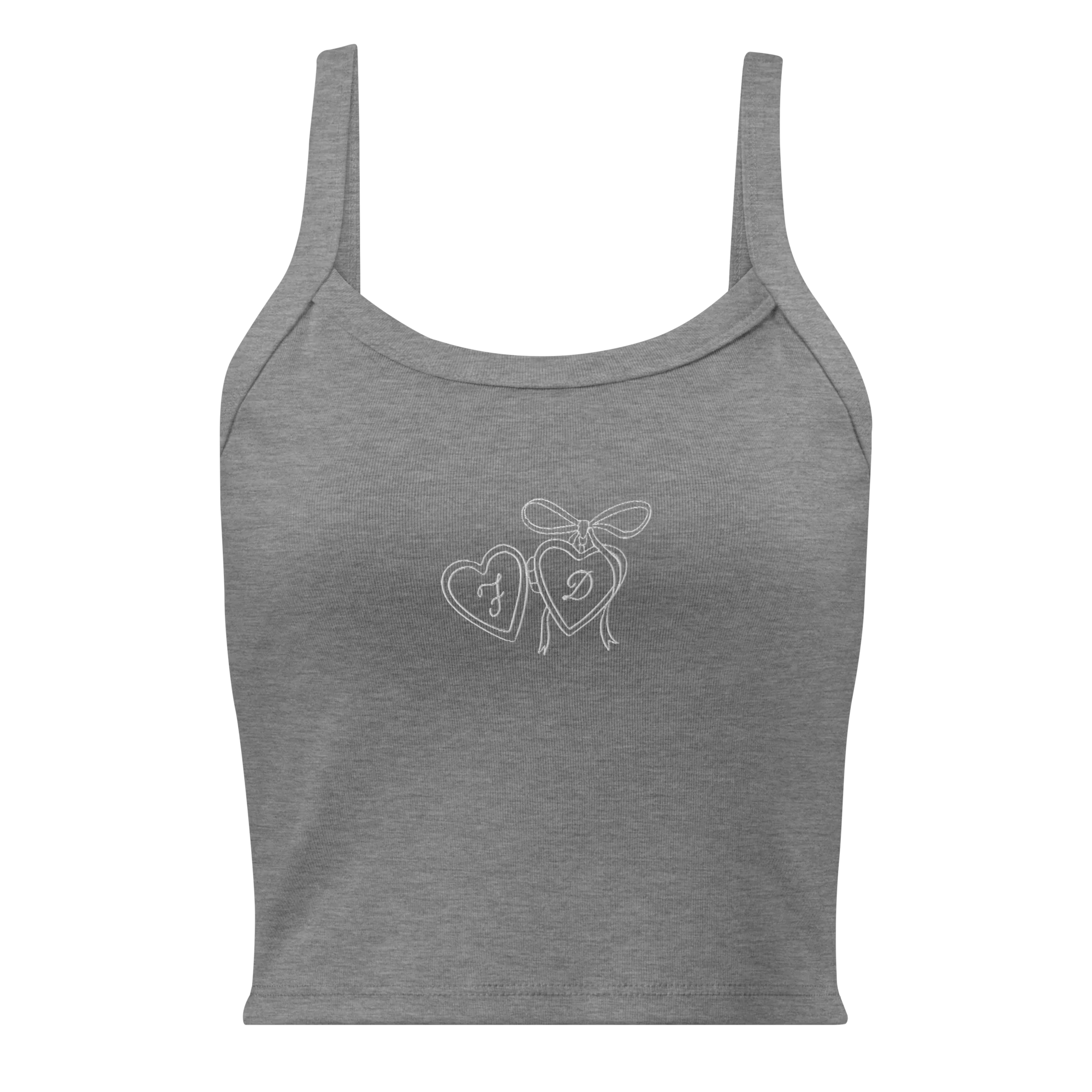 CUSTOM Couple Initials Wedding Bride Groom Rib Embroidered Tank Top - Image 7