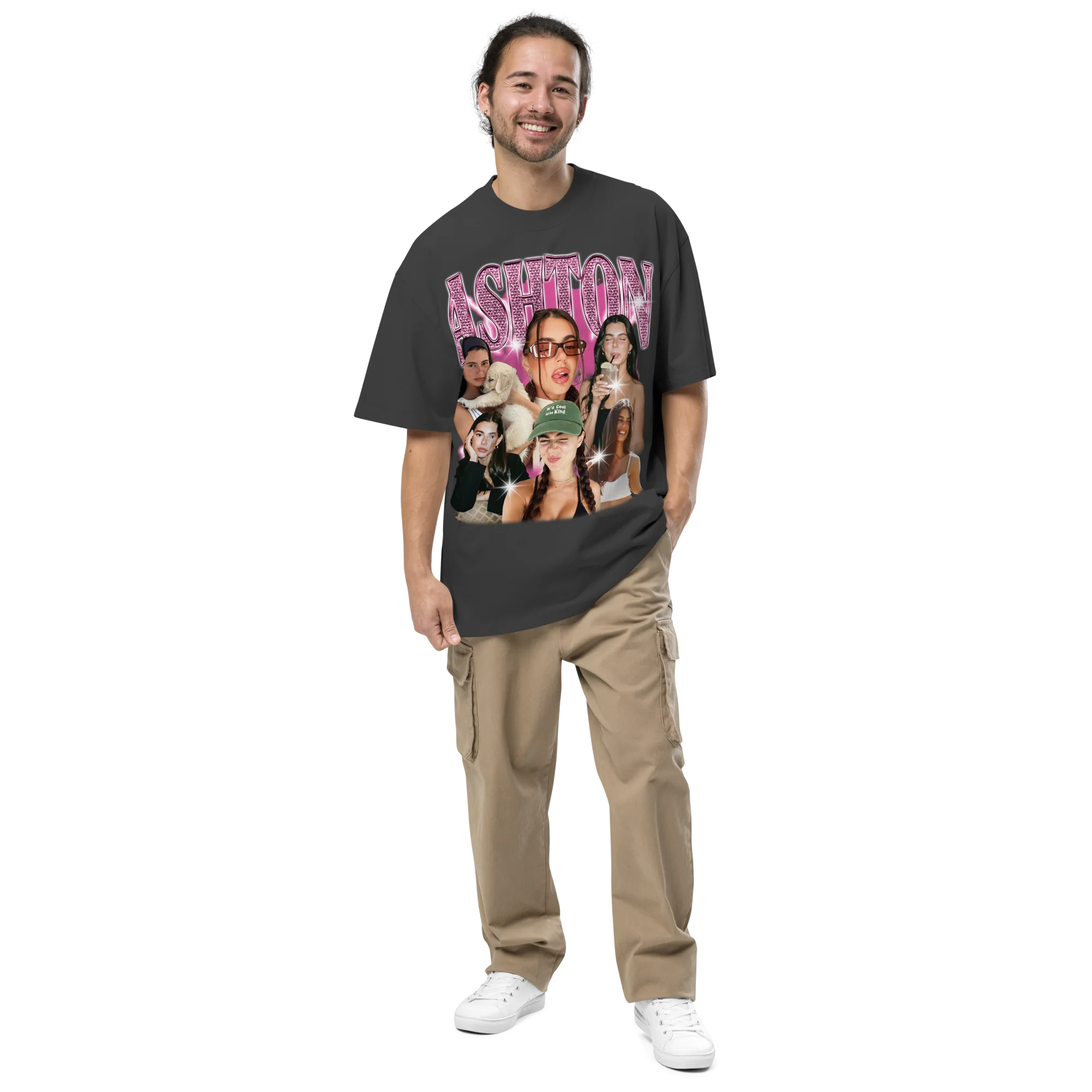 CUSTOM Create Your Own Bling Bootleg Oversized Faded T-Shirt - Image 2
