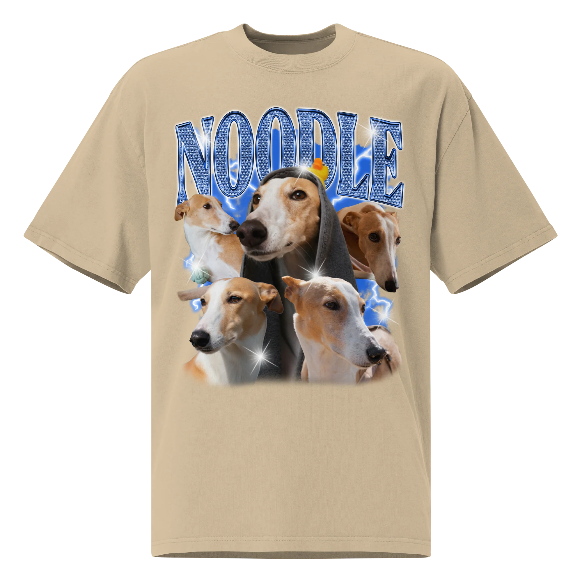 CUSTOM Create Your Own Custom Bling Pet Bootleg Oversized Faded T-Shirt - Image 4