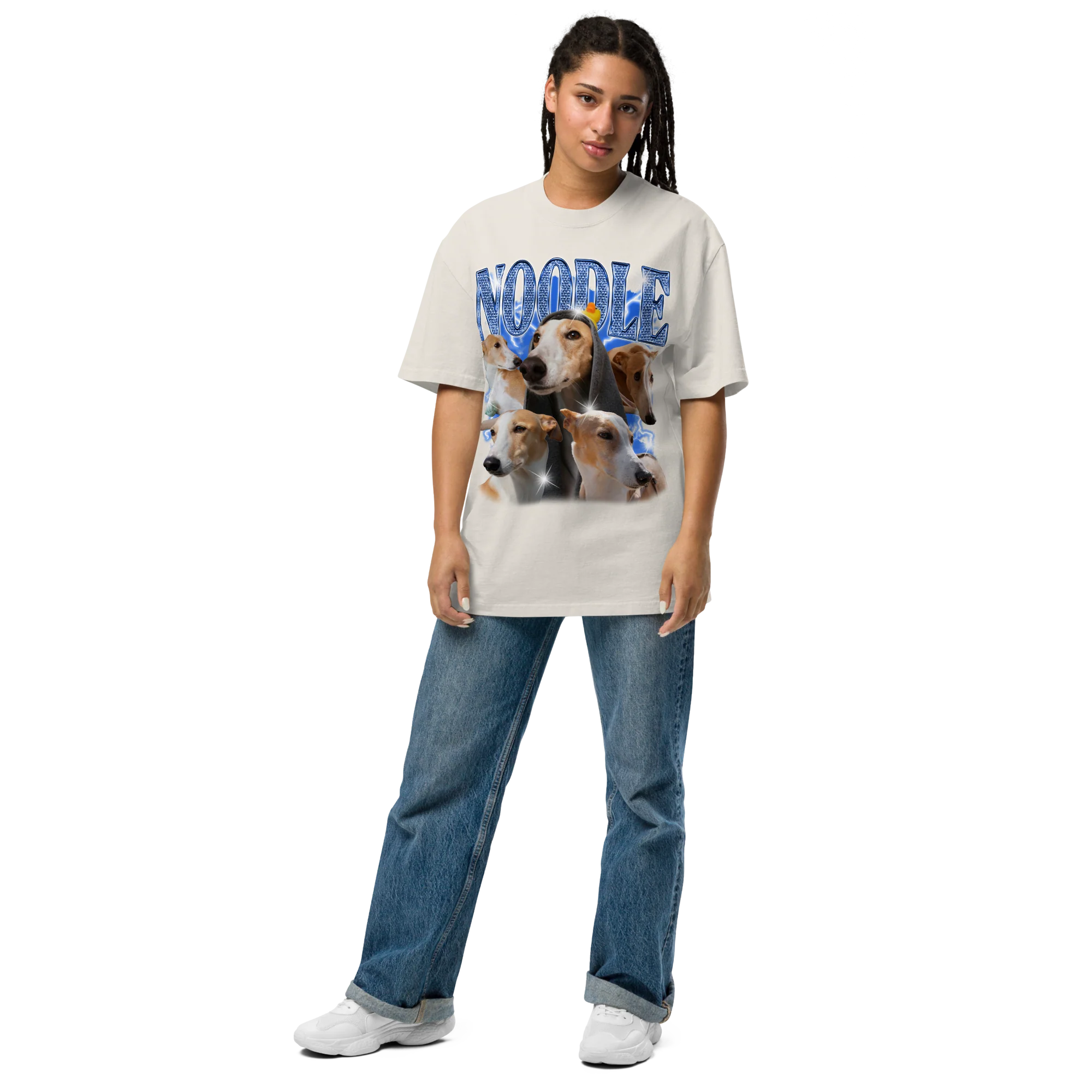 CUSTOM Create Your Own Custom Bling Pet Bootleg Oversized Faded T-Shirt - Image 6