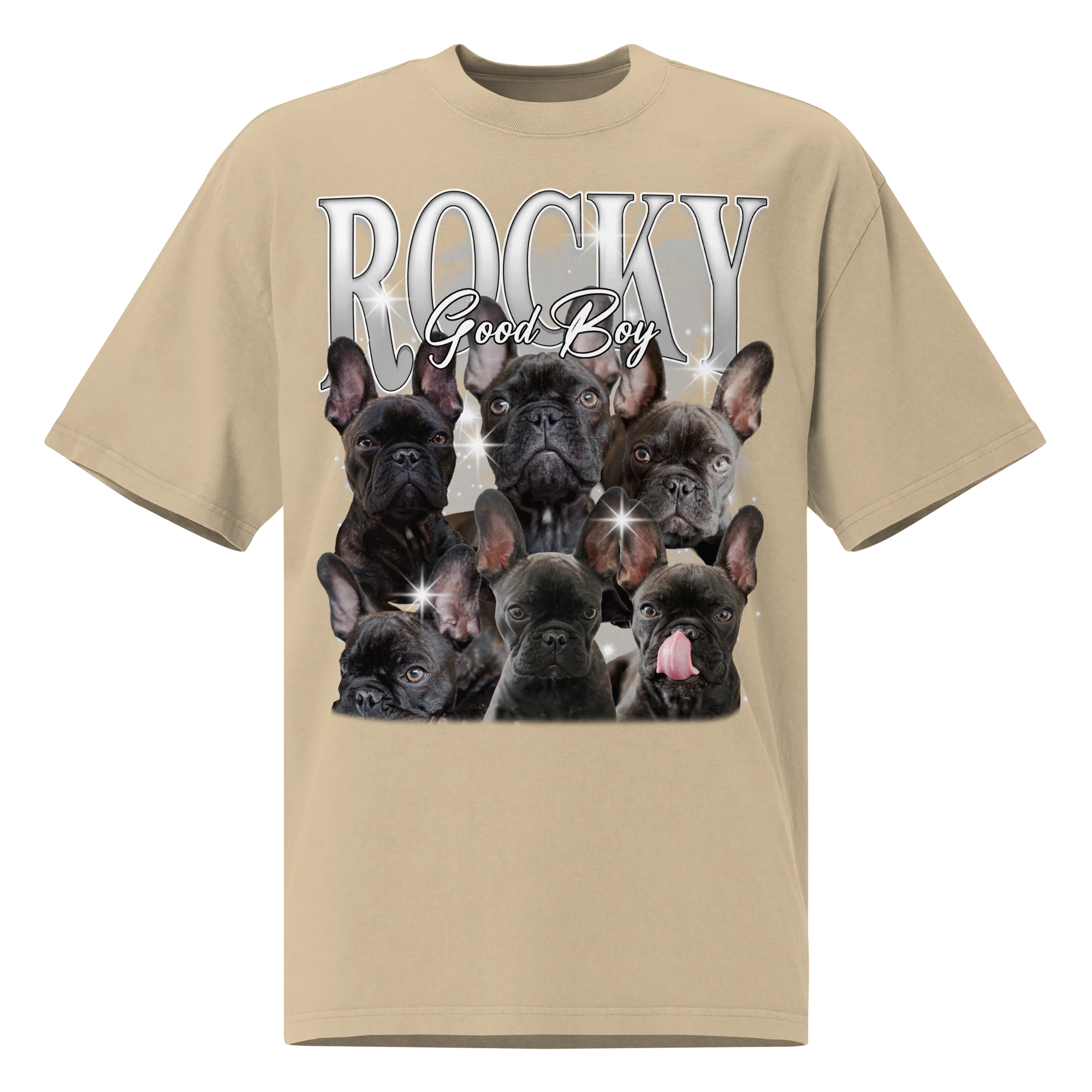 CUSTOM Create Your Own Custom Pet Bootleg Oversized Faded T-Shirt - Image 4
