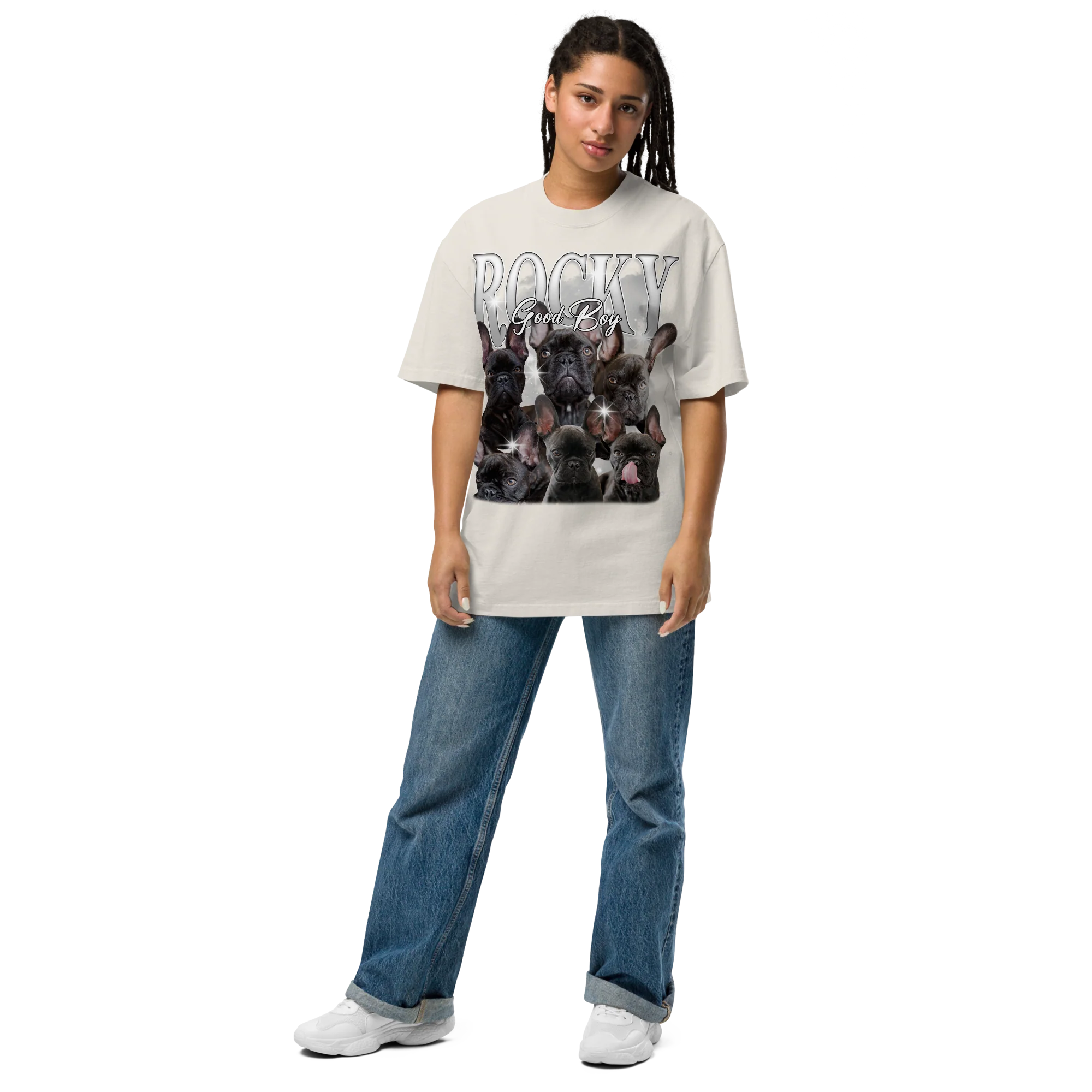 CUSTOM Create Your Own Custom Pet Bootleg Oversized Faded T-Shirt - Image 6