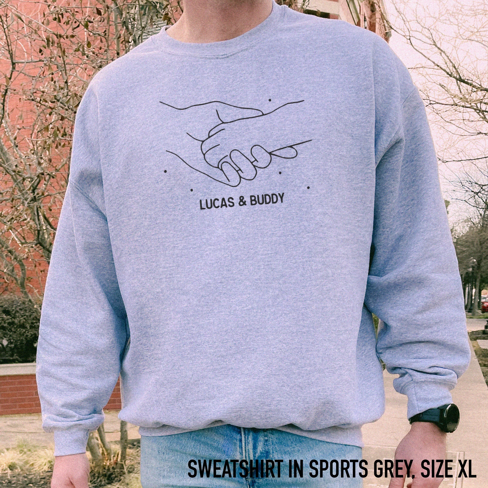 CUSTOM Dog & Owner Paw Hand Embroidered Sweatshirt - Image 7