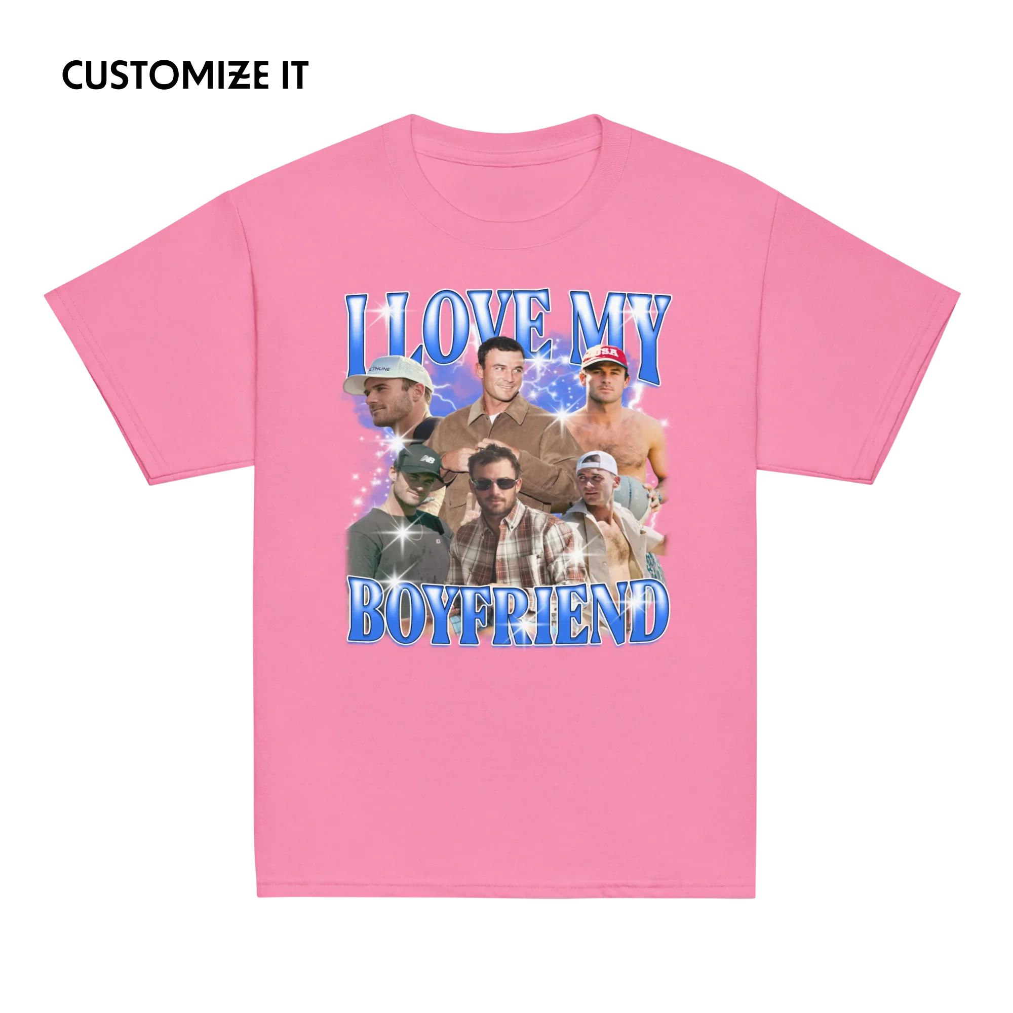 CUSTOM I Love My Boyfriend Photo Bootleg Baby Tee