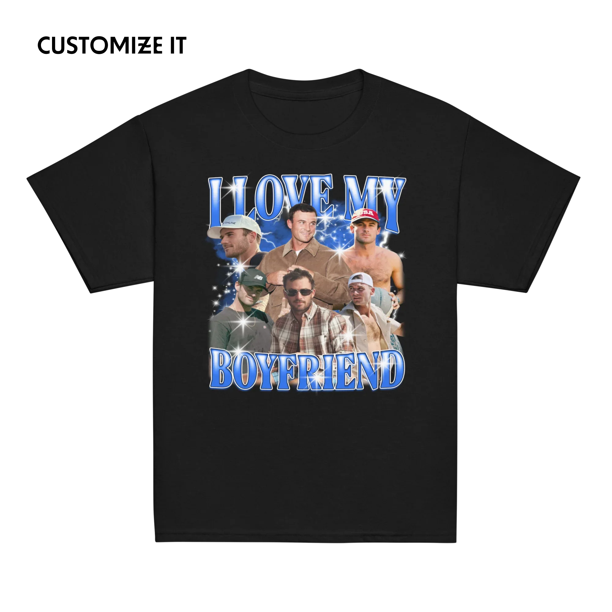 CUSTOM I Love My Boyfriend Photo Bootleg Baby Tee - Image 9