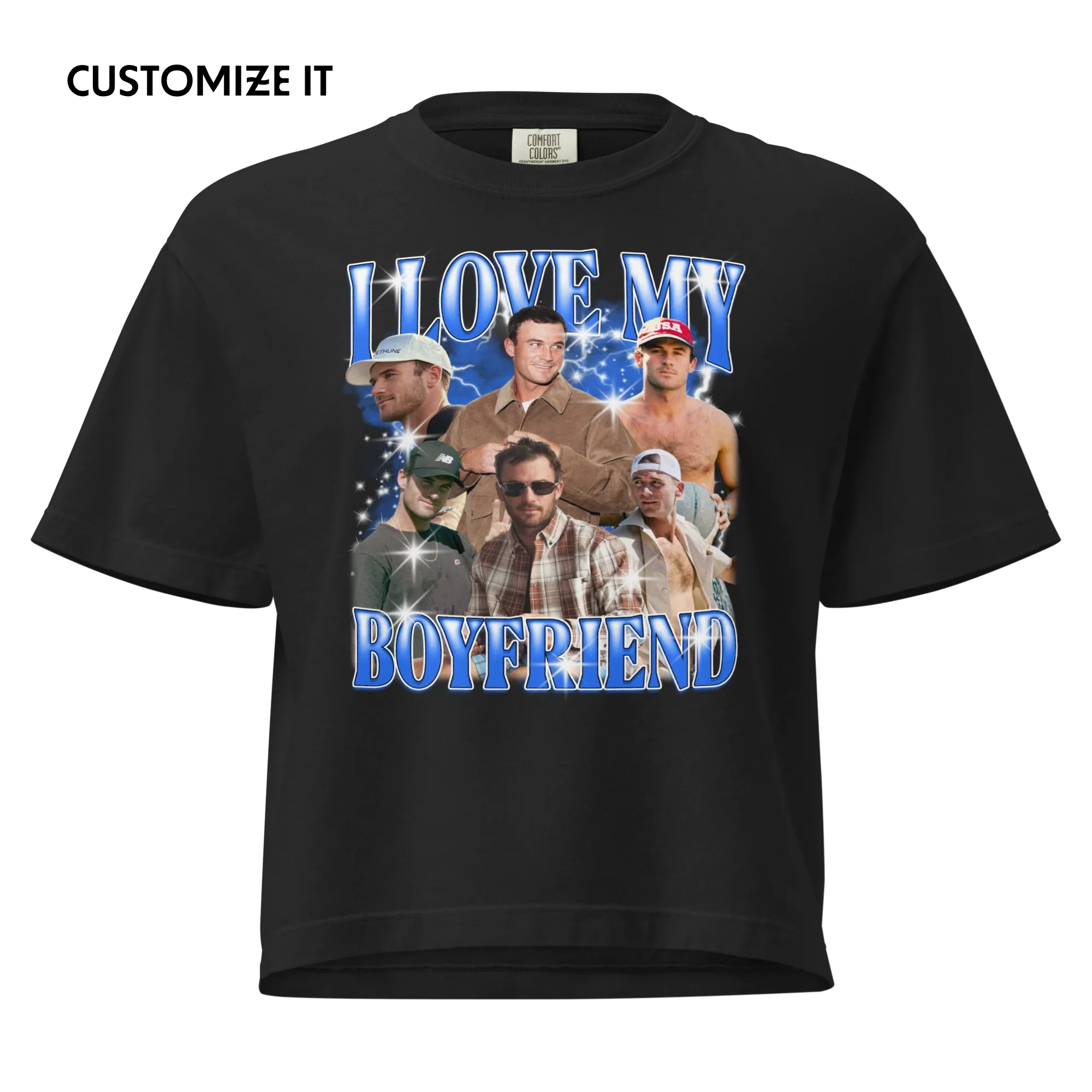 CUSTOM I Love My Boyfriend Photo Bootleg Boxy Tee