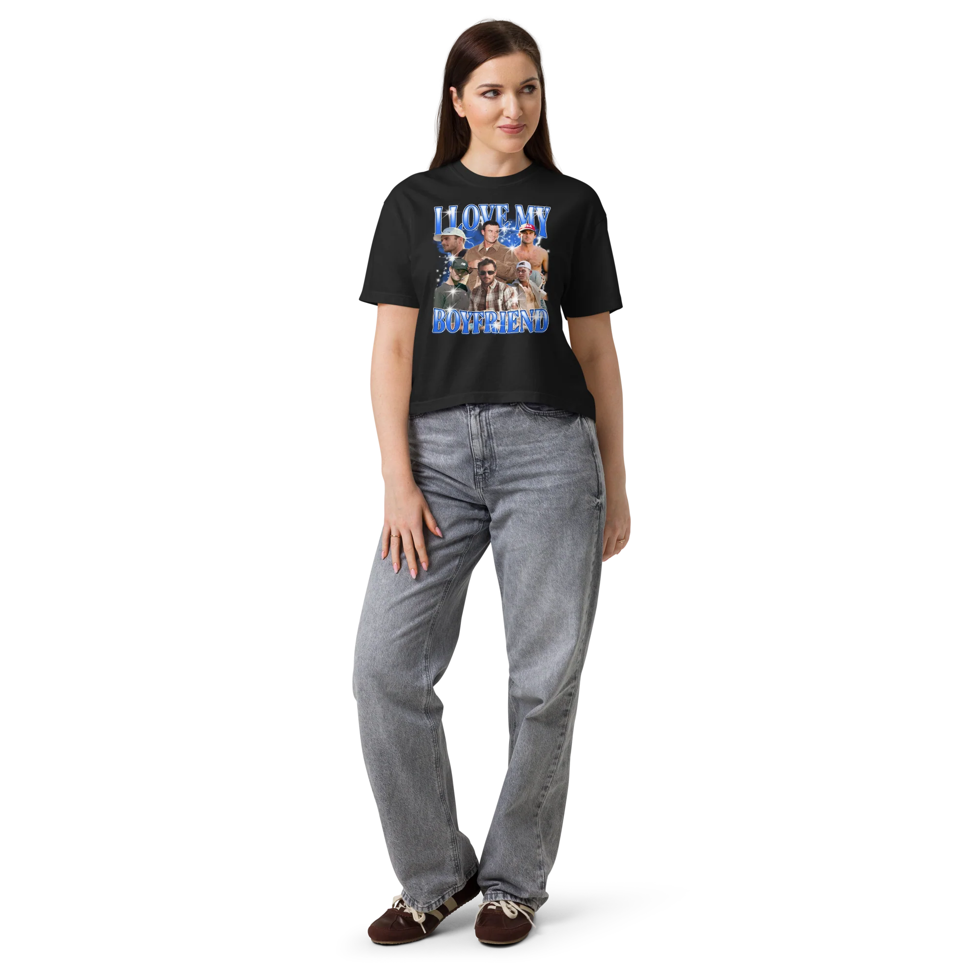 CUSTOM I Love My Boyfriend Photo Bootleg Boxy Tee - Image 2