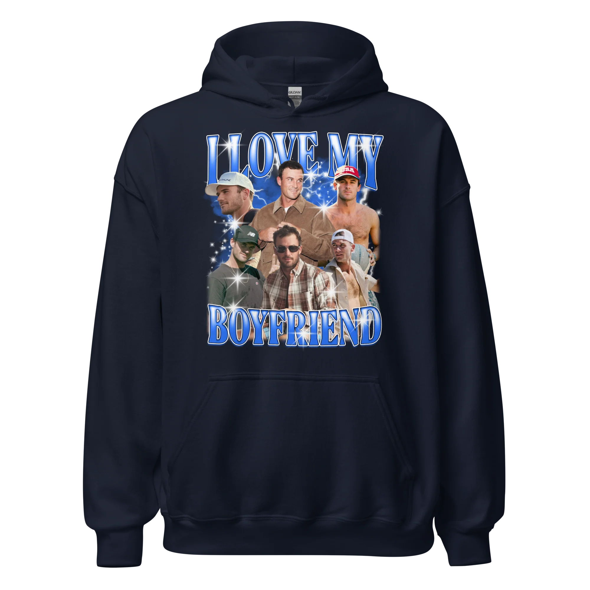 CUSTOM I Love My Boyfriend Photo Bootleg Hoodie - Image 7
