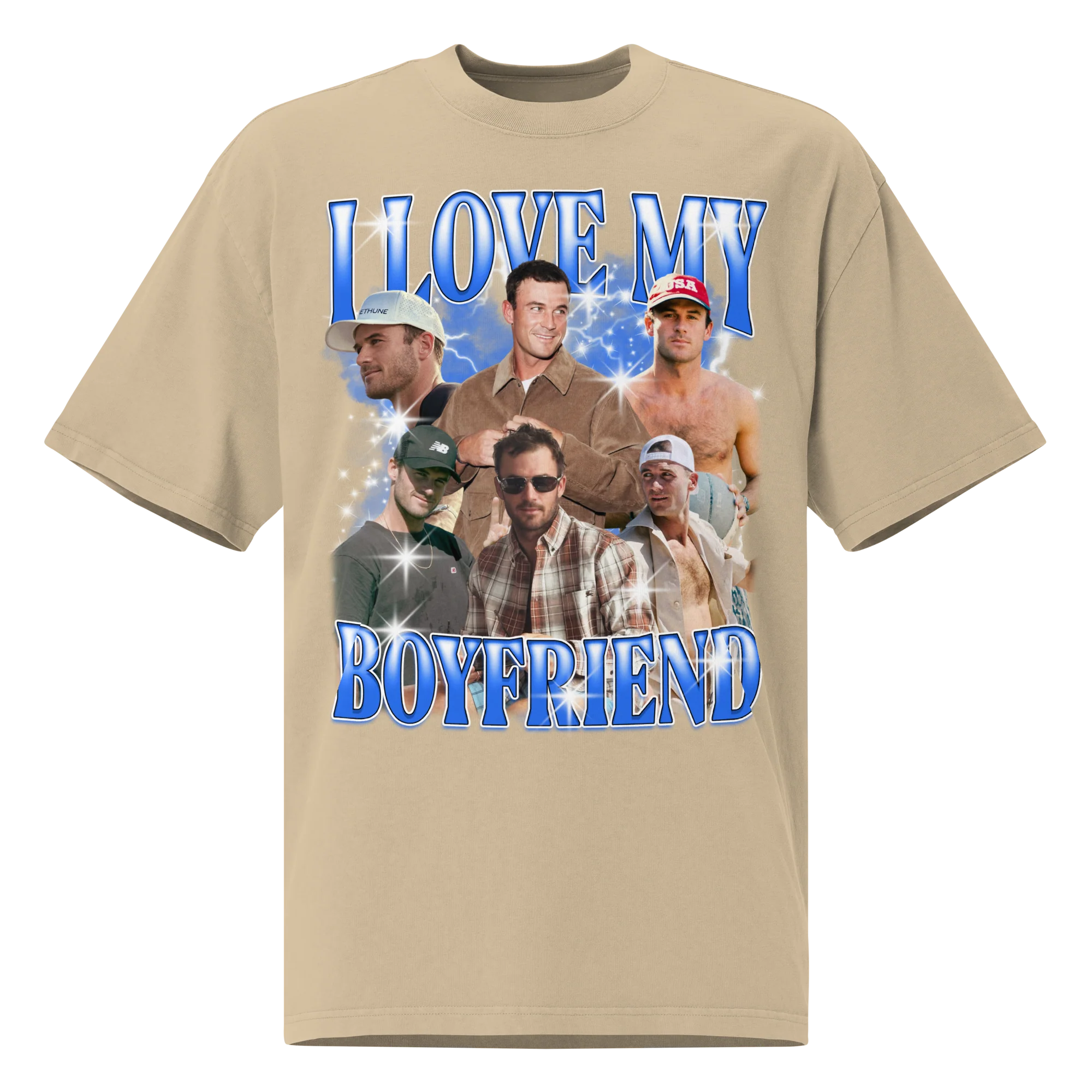 CUSTOM I Love My Boyfriend Photo Bootleg Oversized Faded T-Shirt - Image 6