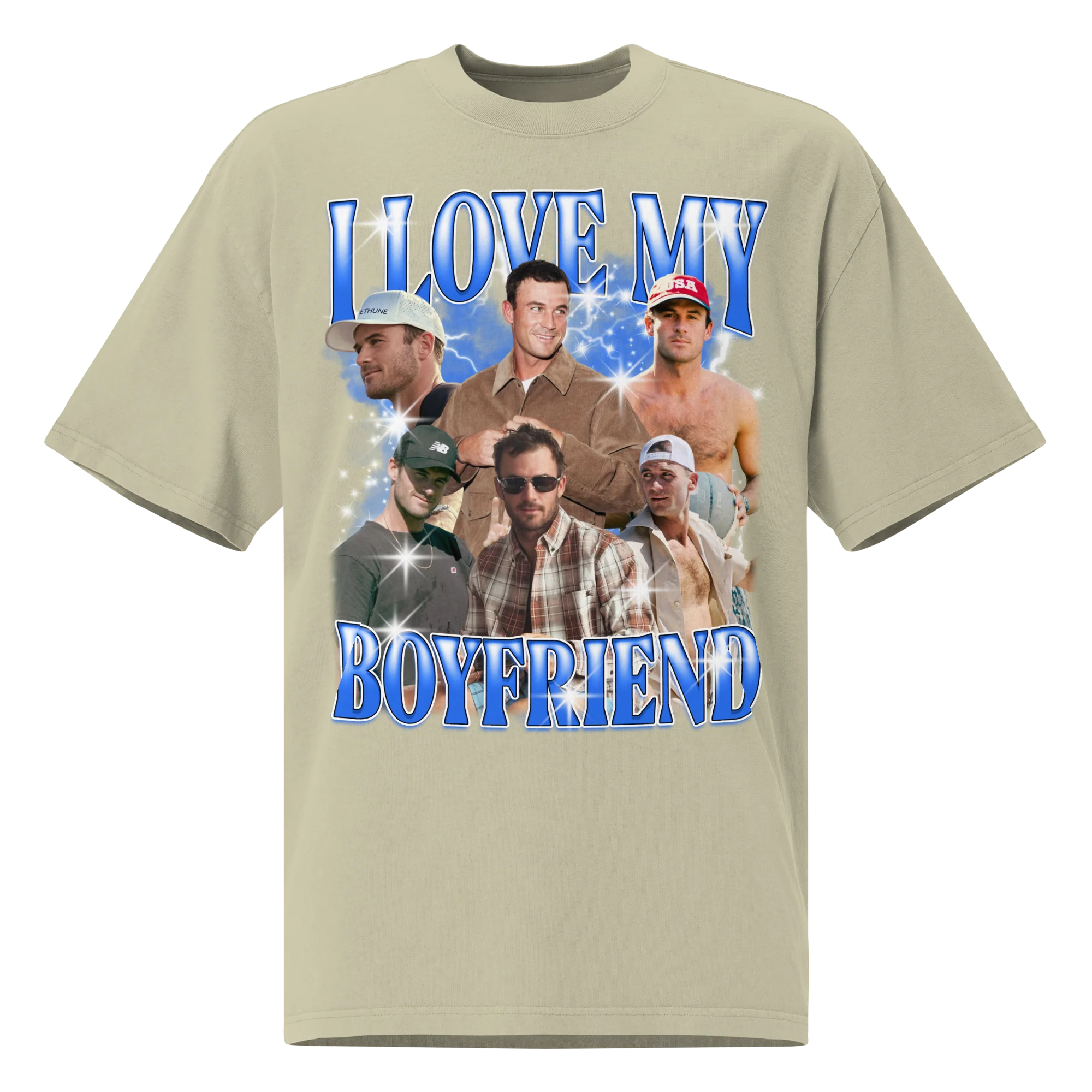 CUSTOM I Love My Boyfriend Photo Bootleg Oversized Faded T-Shirt - Image 7