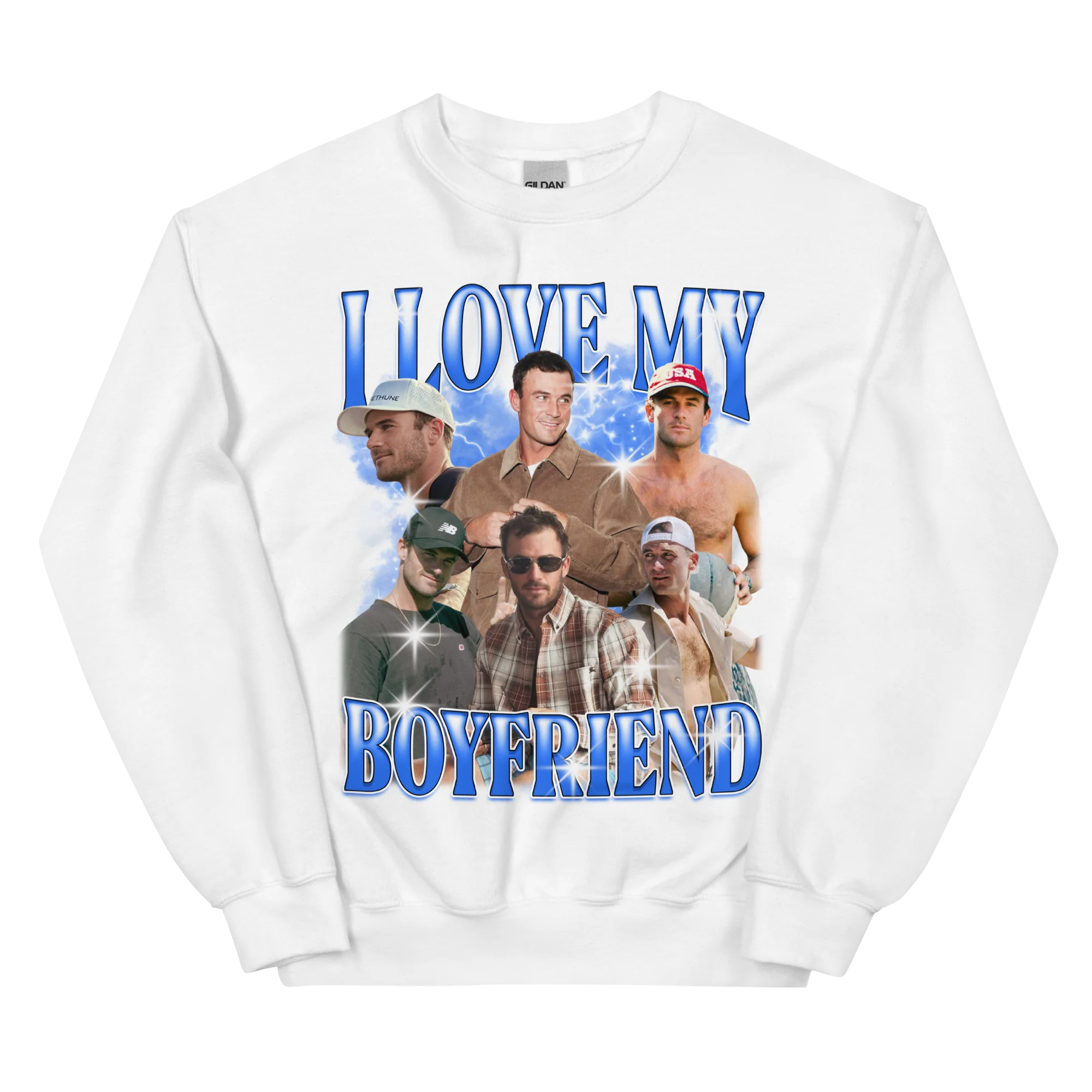 CUSTOM I Love My Boyfriend Photo Bootleg Sweatshirt - Image 3