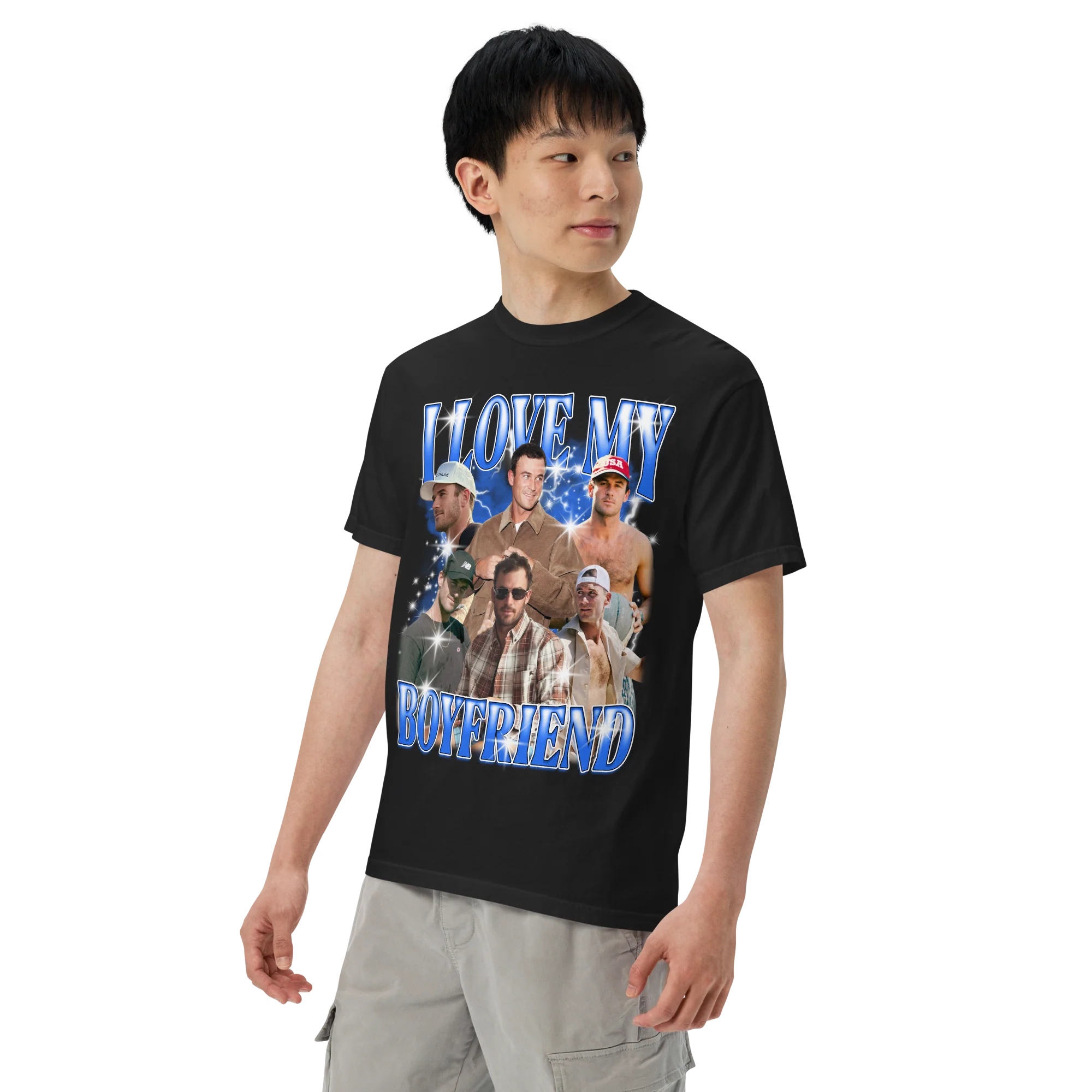 CUSTOM I Love My Boyfriend Photo Bootleg T-Shirt - Image 6