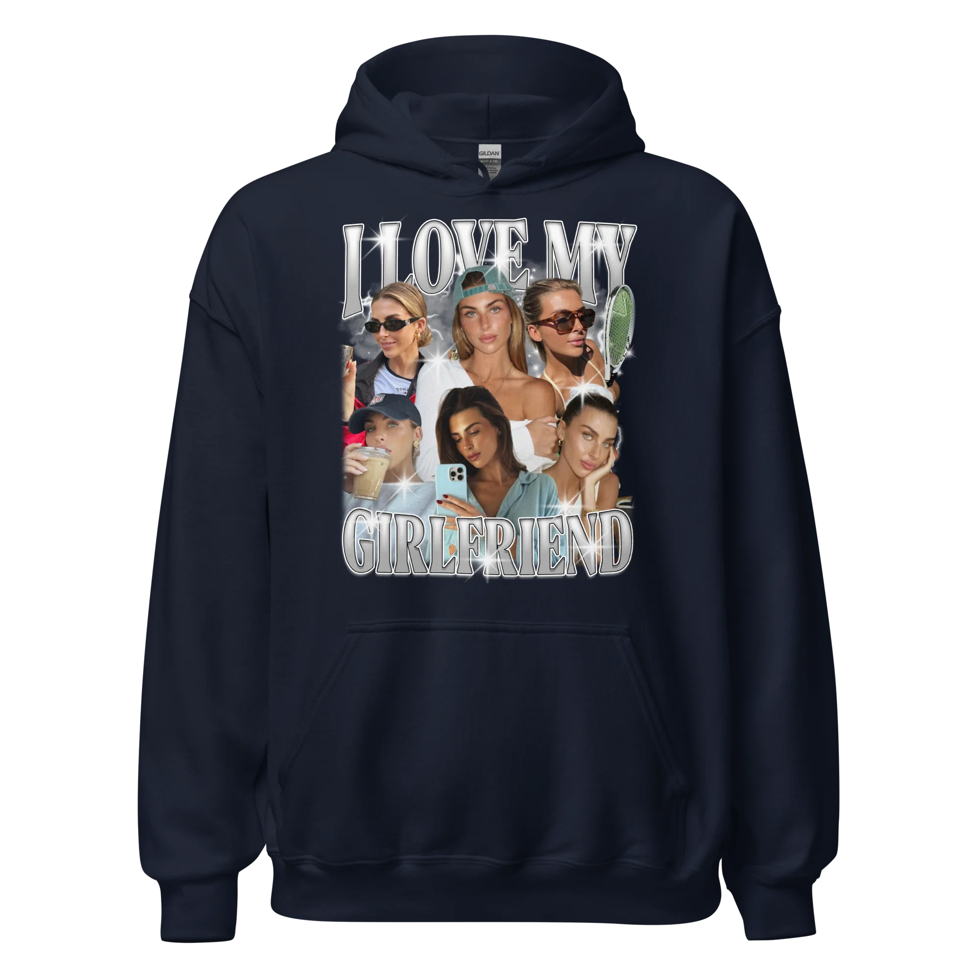 CUSTOM I Love My Girlfriend Photo Bootleg Hoodie - Image 10