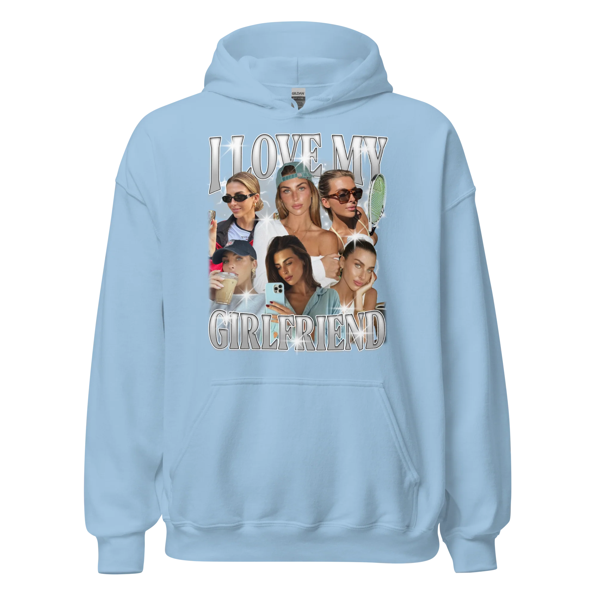 CUSTOM I Love My Girlfriend Photo Bootleg Hoodie - Image 11