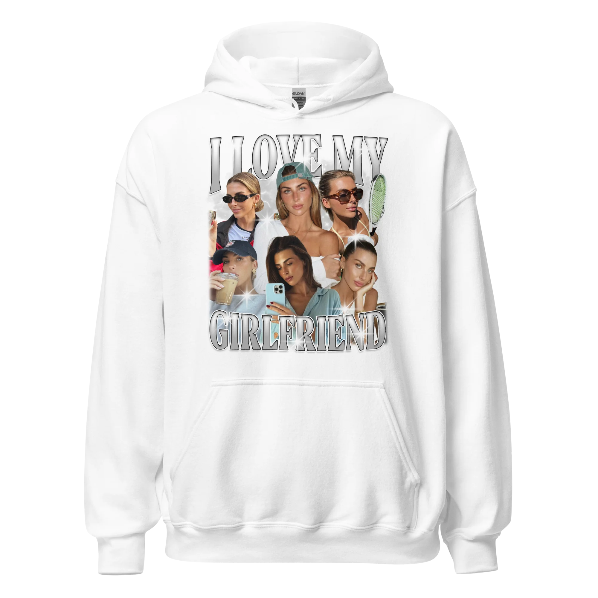 CUSTOM I Love My Girlfriend Photo Bootleg Hoodie - Image 3