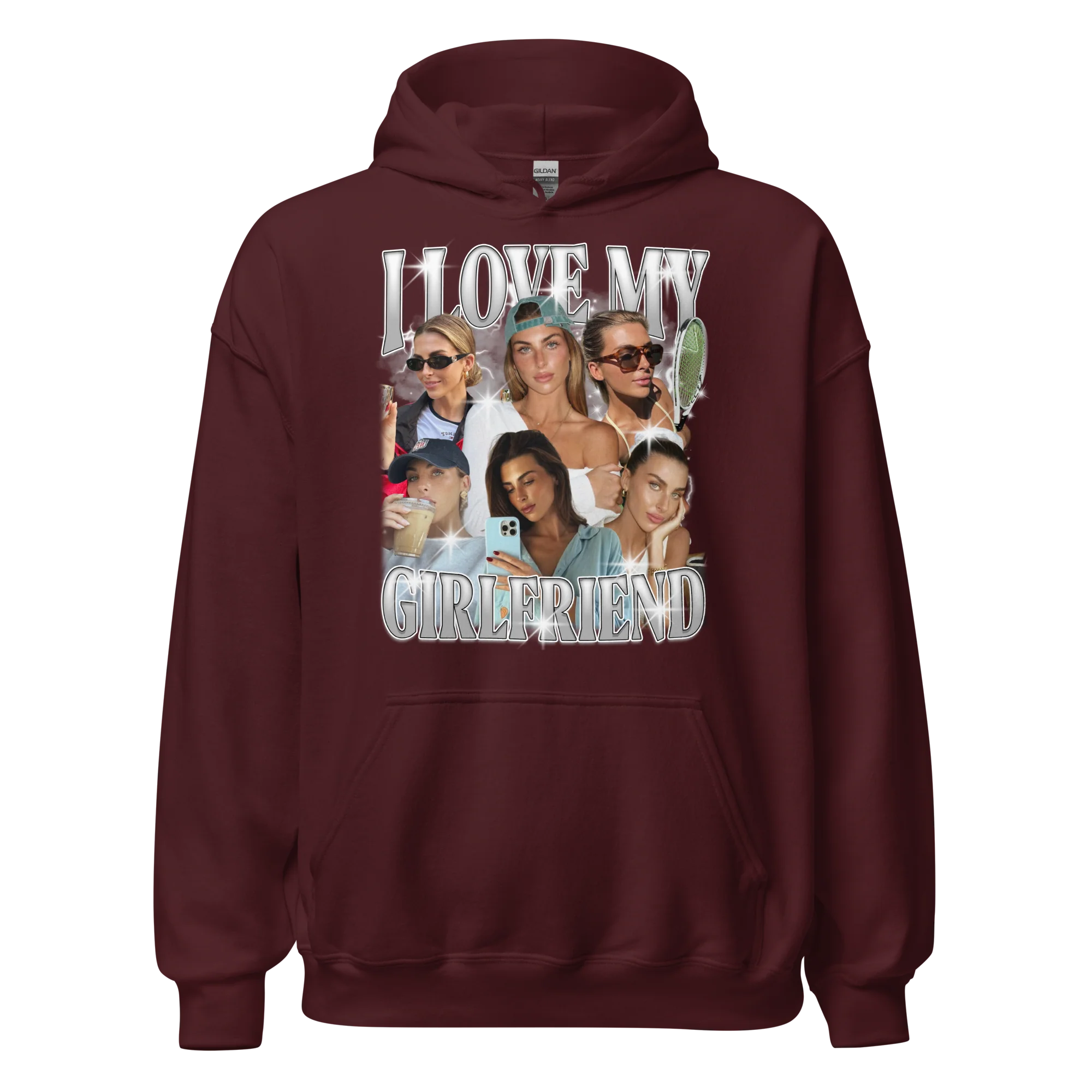 CUSTOM I Love My Girlfriend Photo Bootleg Hoodie - Image 9