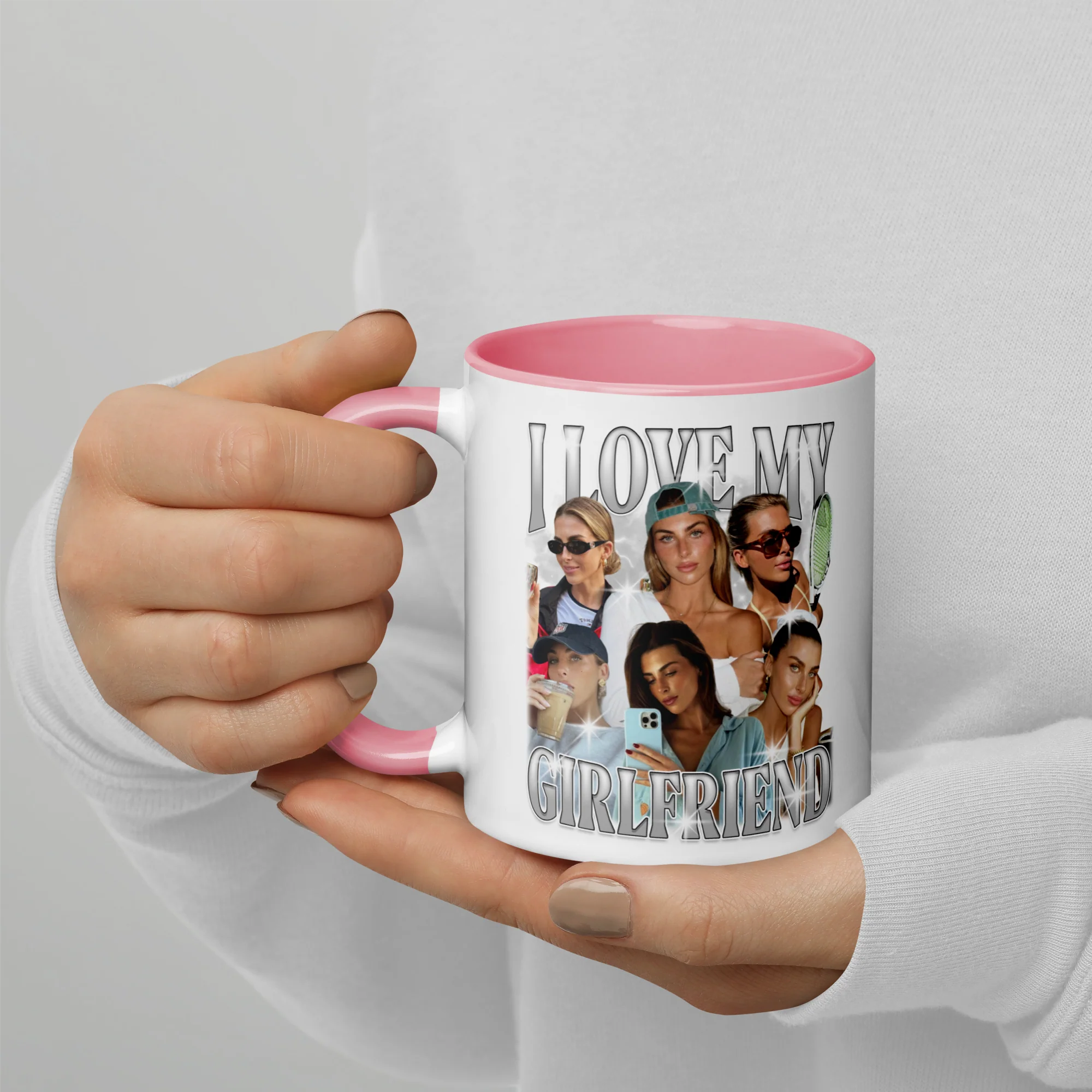 CUSTOM I Love My Girlfriend Photo Bootleg Mug - Image 6