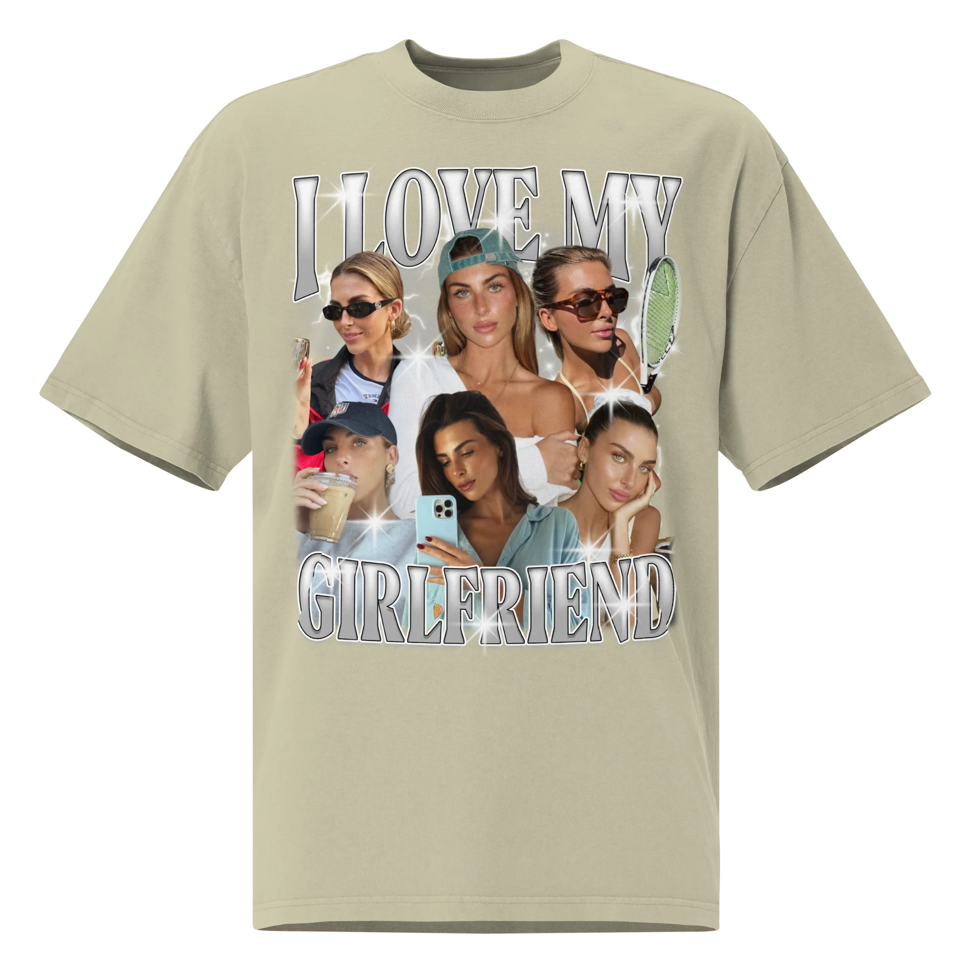 CUSTOM I Love My Girlfriend Photo Bootleg Oversized Faded T-Shirt - Image 7