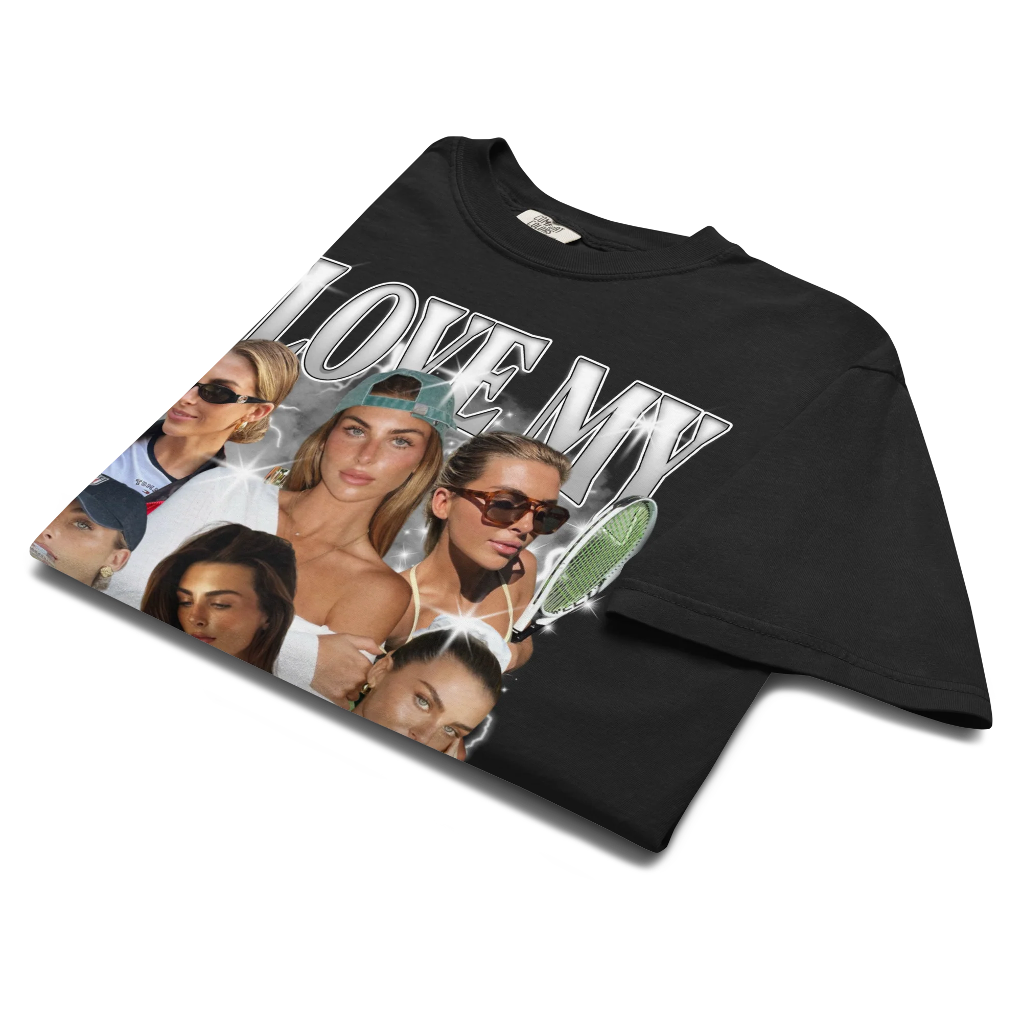 CUSTOM I Love My Girlfriend Photo Bootleg T-Shirt - Image 3