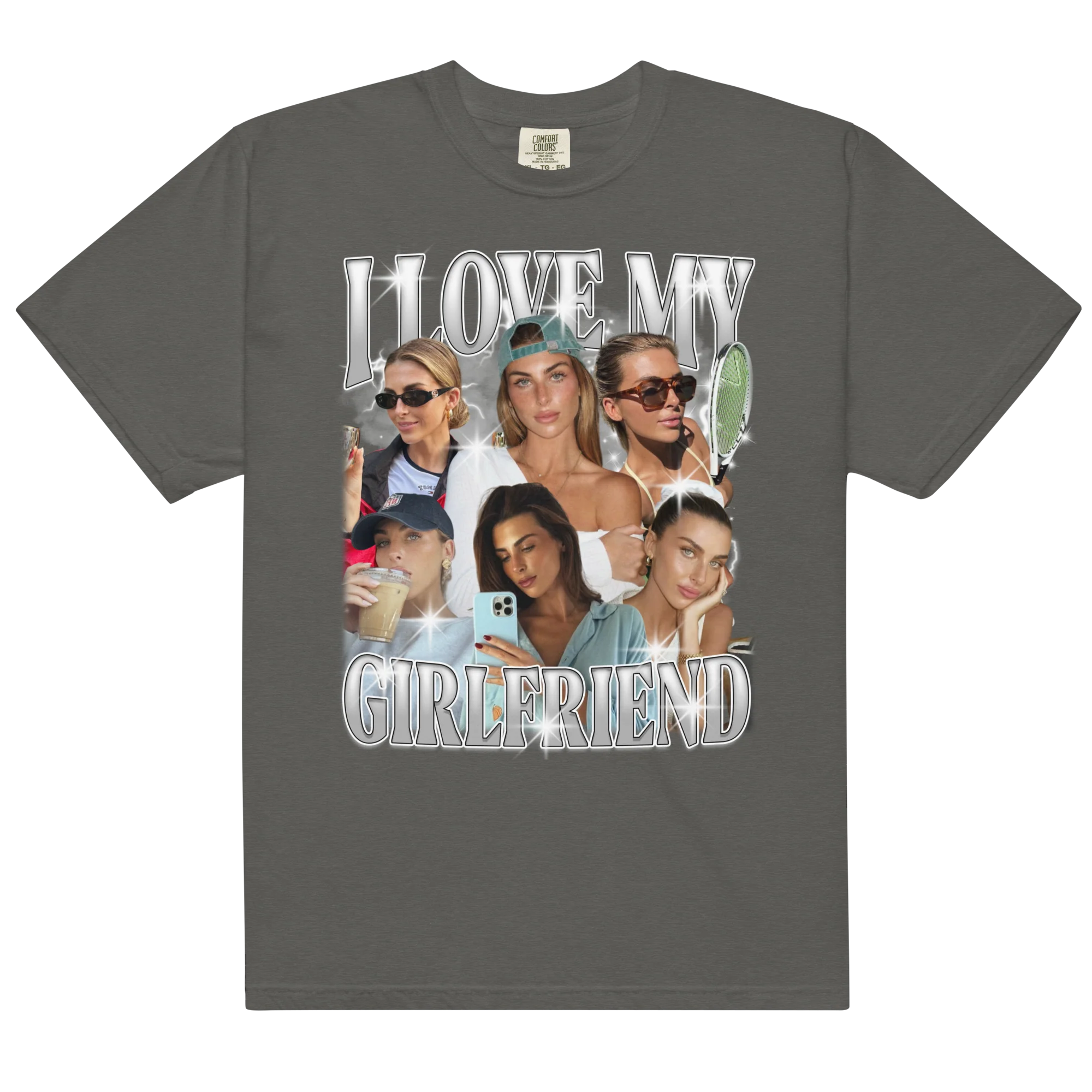 CUSTOM I Love My Girlfriend Photo Bootleg T-Shirt - Image 4