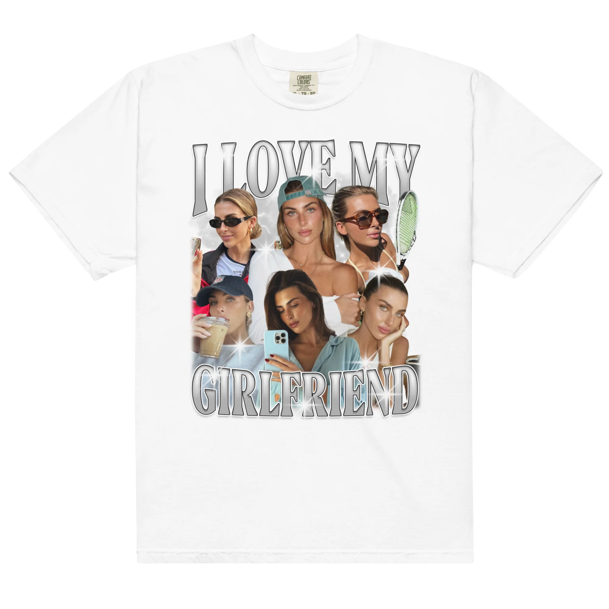 CUSTOM I Love My Girlfriend Photo Bootleg T-Shirt - Image 7