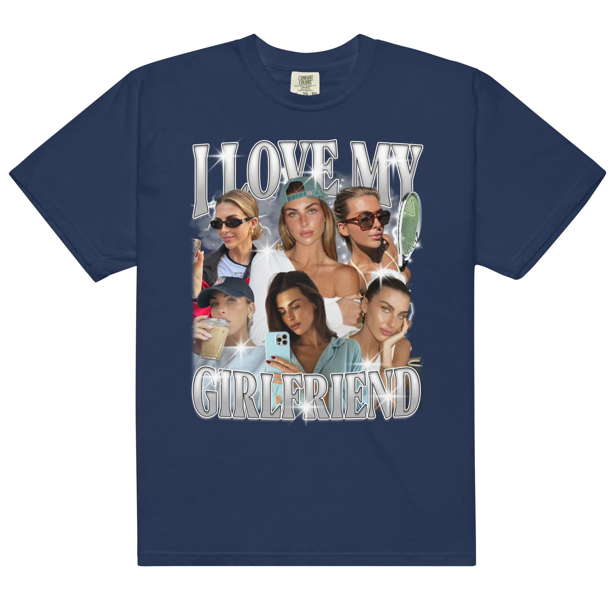 CUSTOM I Love My Girlfriend Photo Bootleg T-Shirt - Image 8