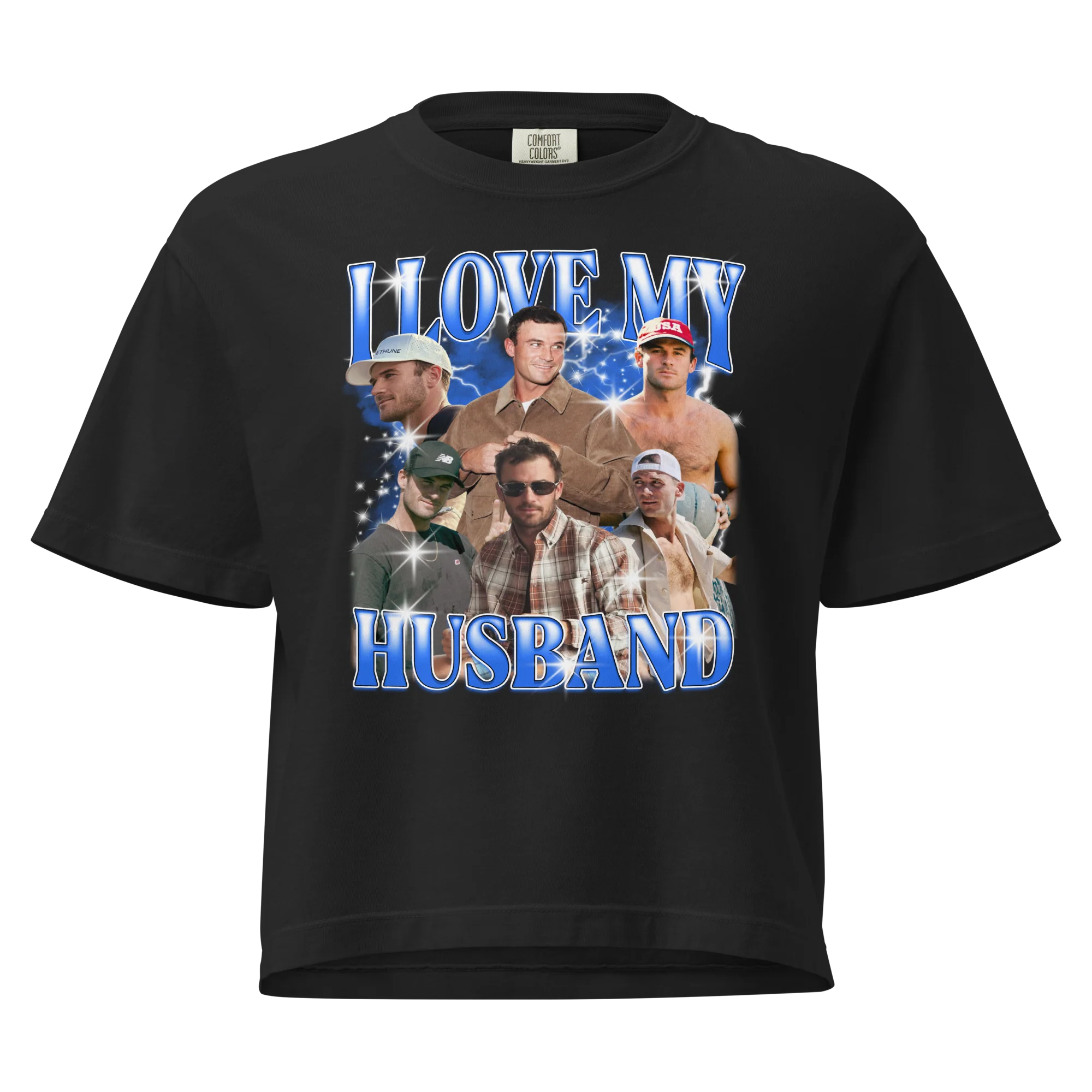 CUSTOM I Love My Husband Photo Bootleg Boxy Tee - Image 4