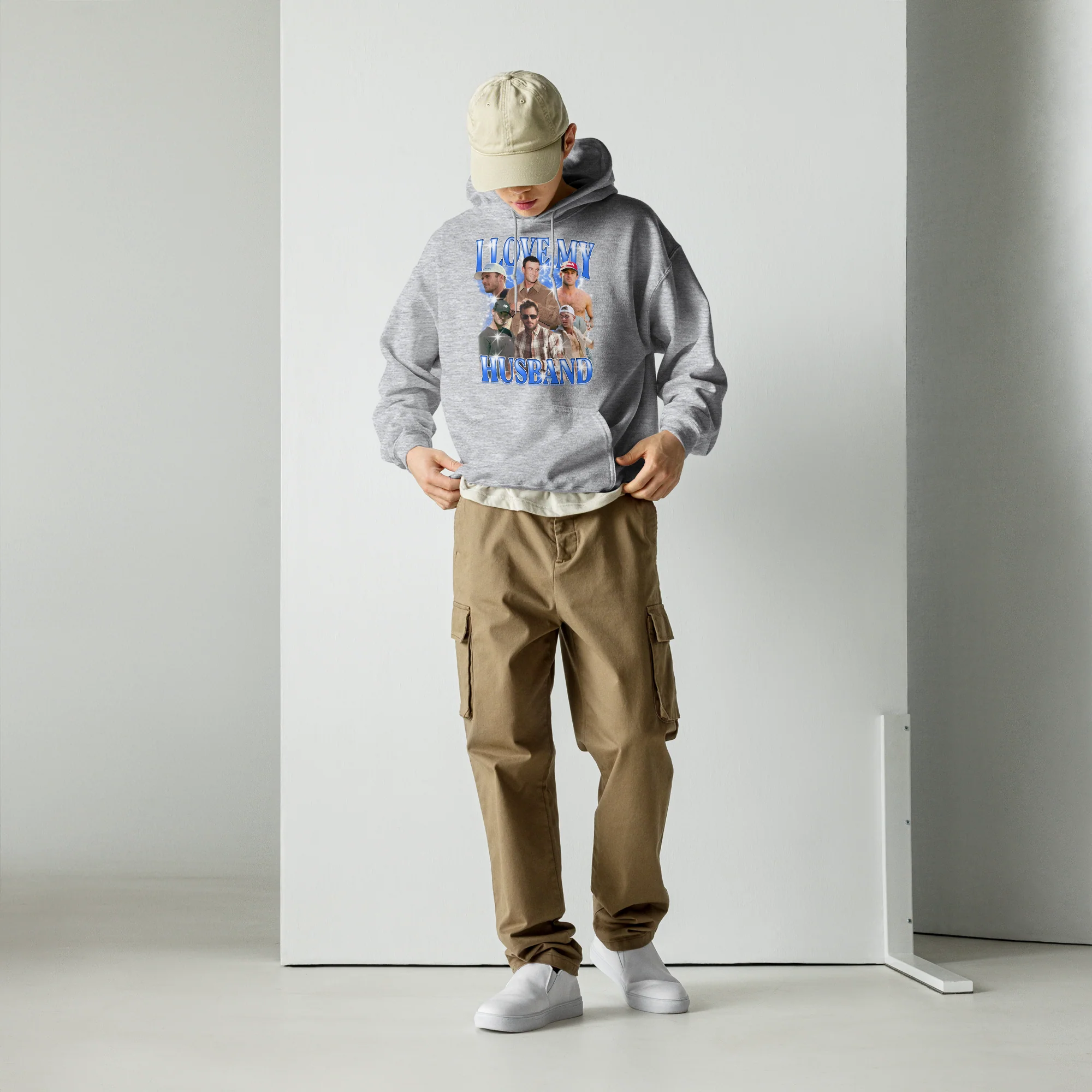 CUSTOM I Love My Husband Photo Bootleg Hoodie - Image 6