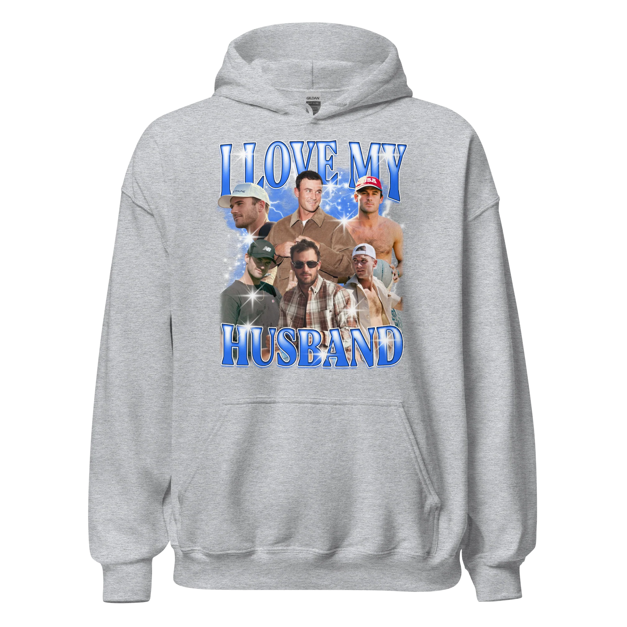 CUSTOM I Love My Husband Photo Bootleg Hoodie - Image 7